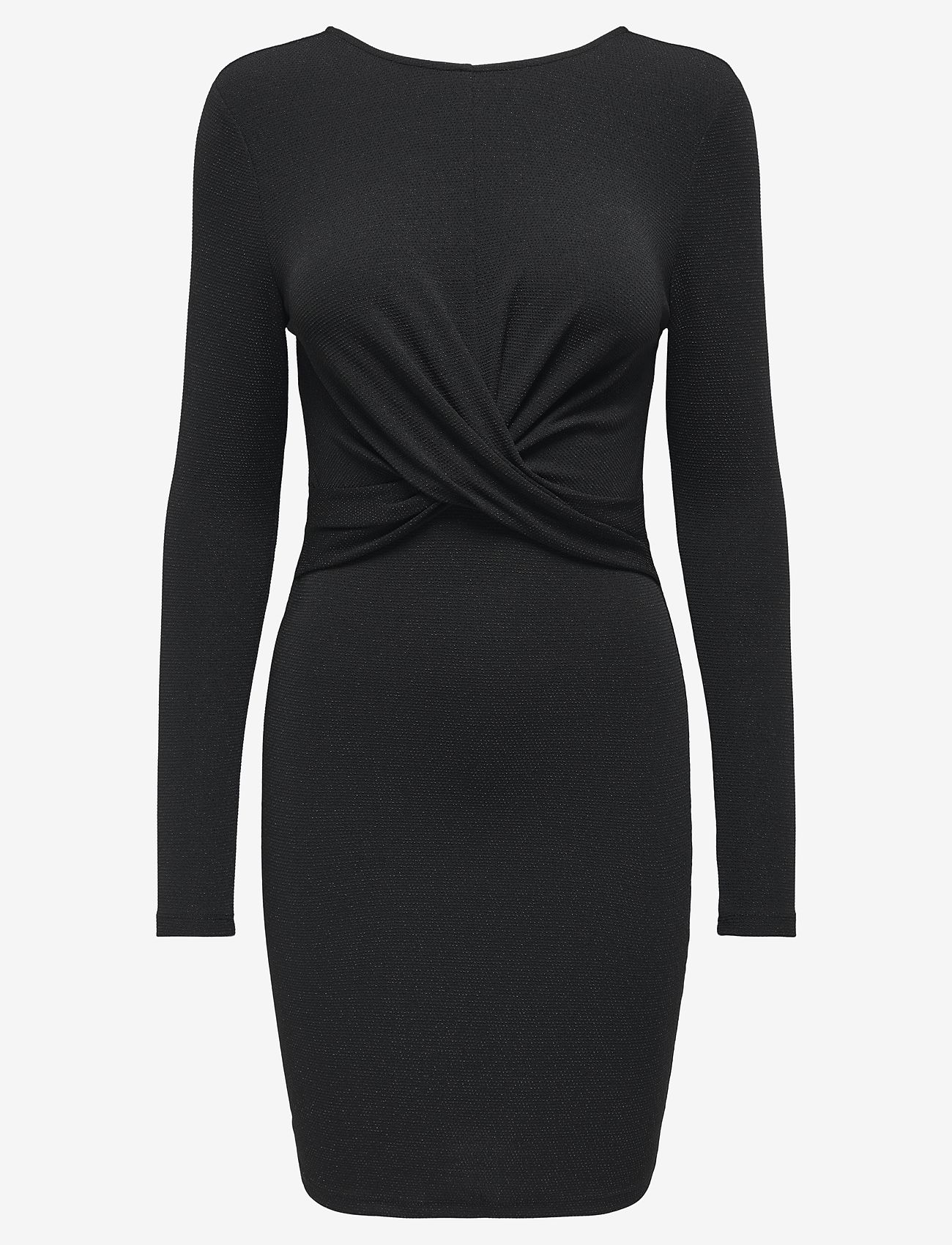 ONLY - ONLQUEEN L/S GLITTER TWIST DRESS JRS - fodralklänningar - black - 1