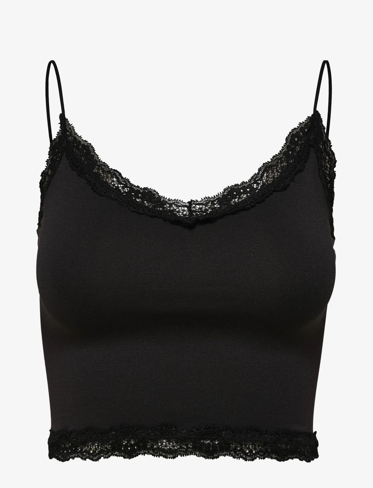ONLY - ONLVICKY  LACE SEAMLESS CROPPED TOP NOOS - tank top-bh'er - black - 0