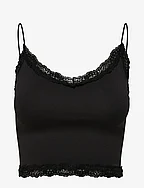ONLVICKY  LACE SEAMLESS CROPPED TOP NOOS - BLACK