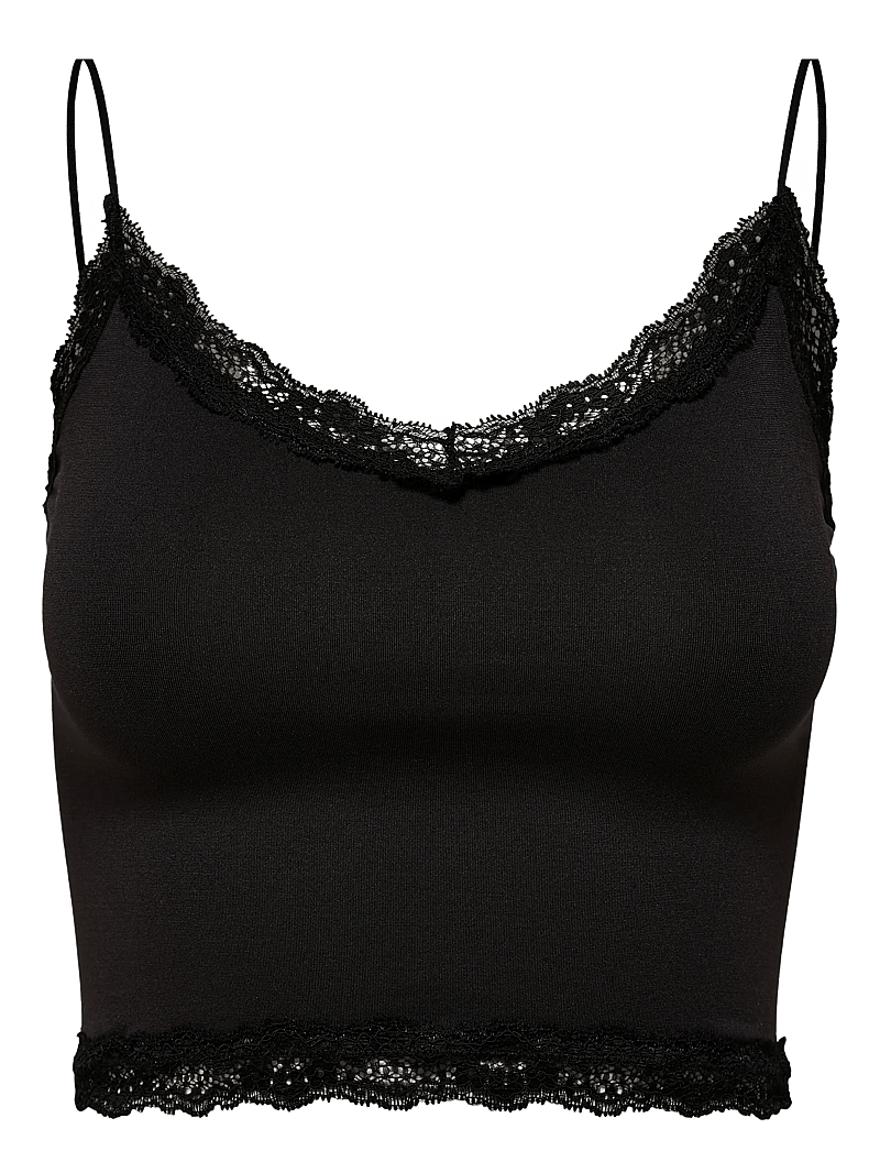 ONLY - ONLVICKY LACE SEAMLESS CROPPED TOP NOOS - toppiliivit - black - 1