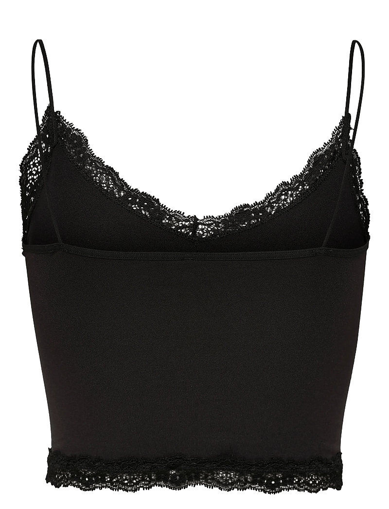 ONLY - ONLVICKY LACE SEAMLESS CROPPED TOP NOOS - tank top rinnahoidjad - black - 2
