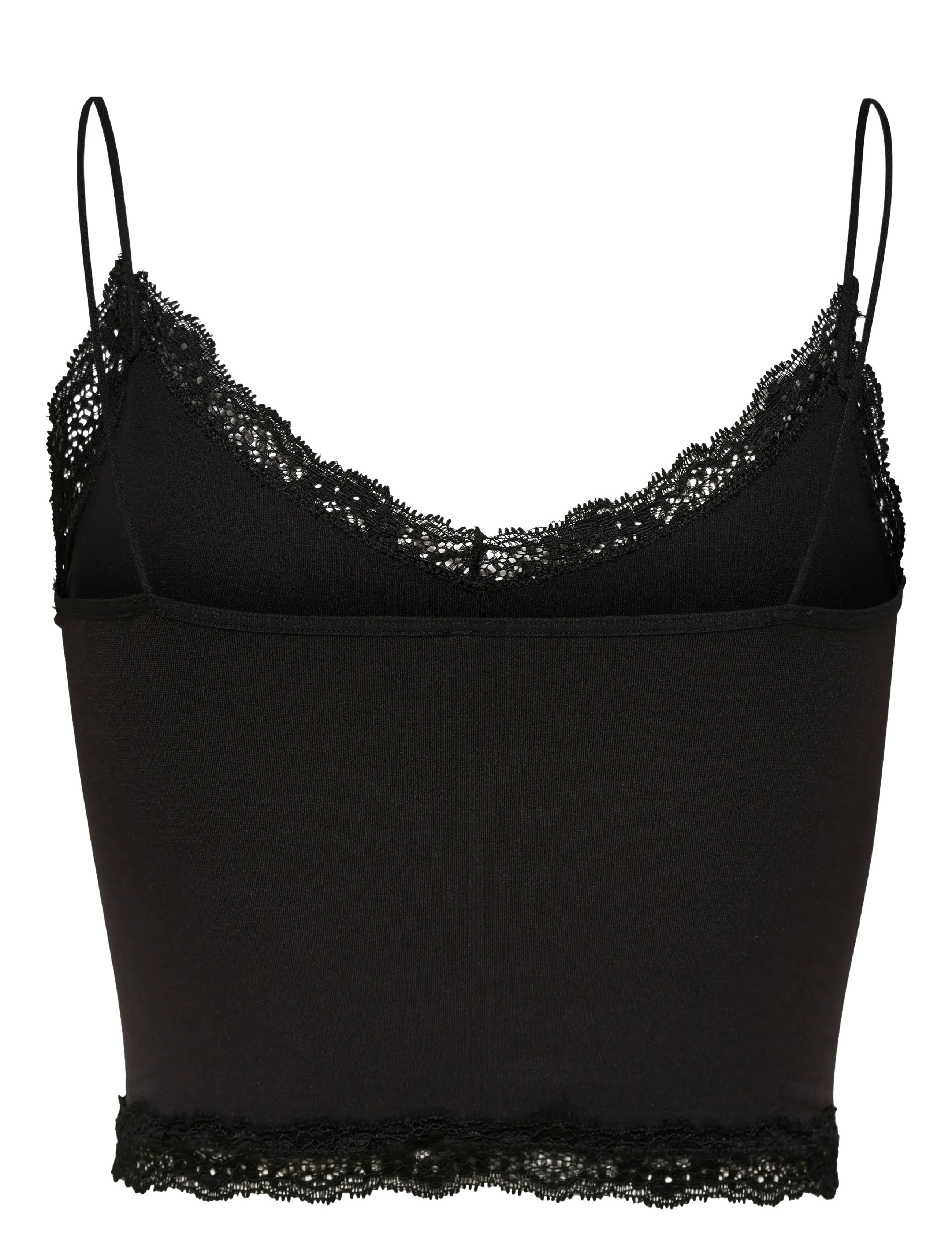ONLY - ONLVICKY LACE SEAMLESS CROPPED TOP NOOS - tank-top-bhs - black - 2