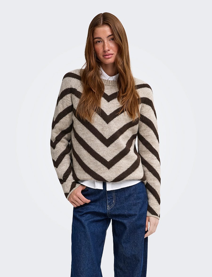 ONLY - ONLELIZA L/S PULLOVER KNT NOOS - stickade tröjor - string - 0