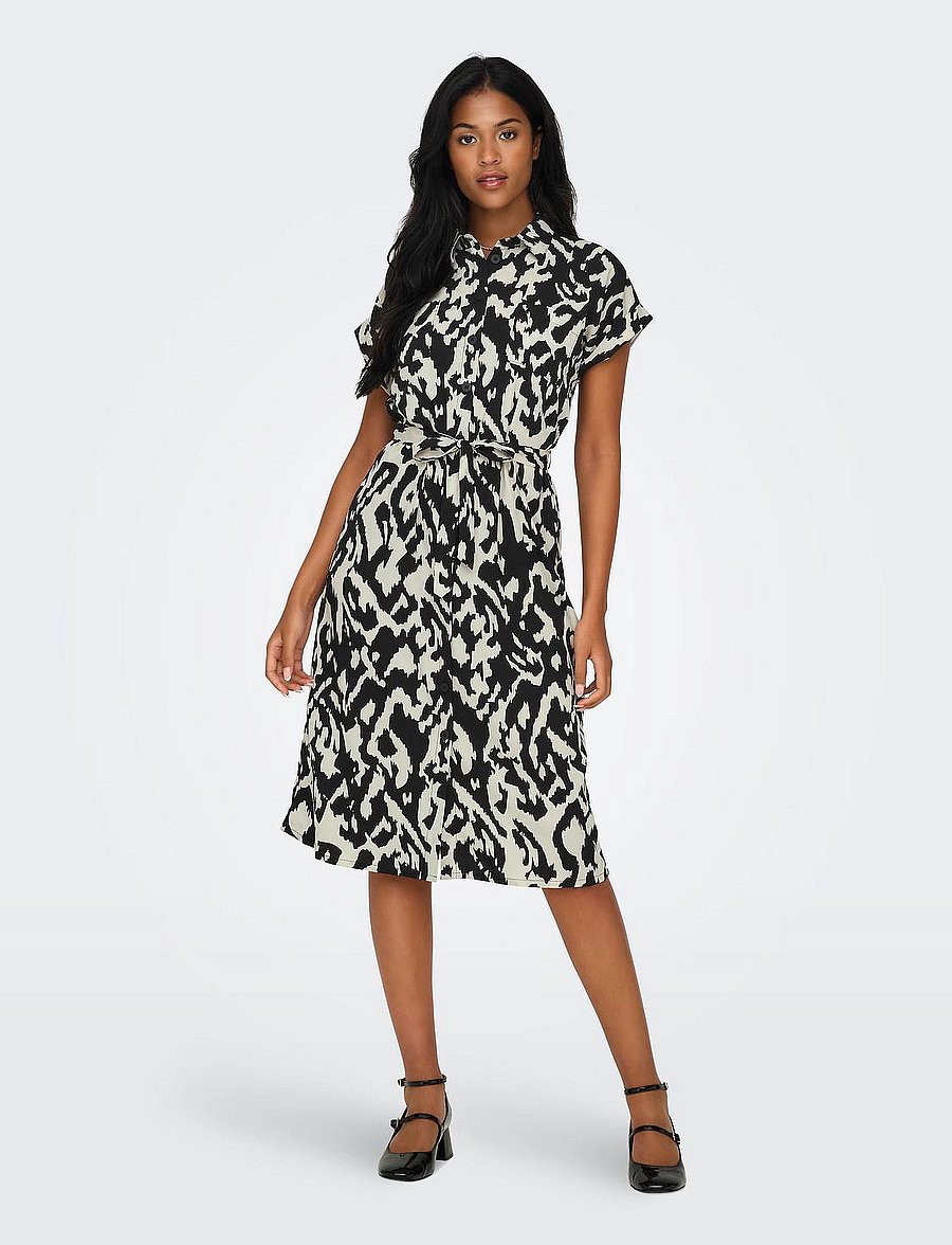 ONLY - ONLHANNOVER S/S SHIRT DRESS NOOS WVN - robes chemises - birch - 4