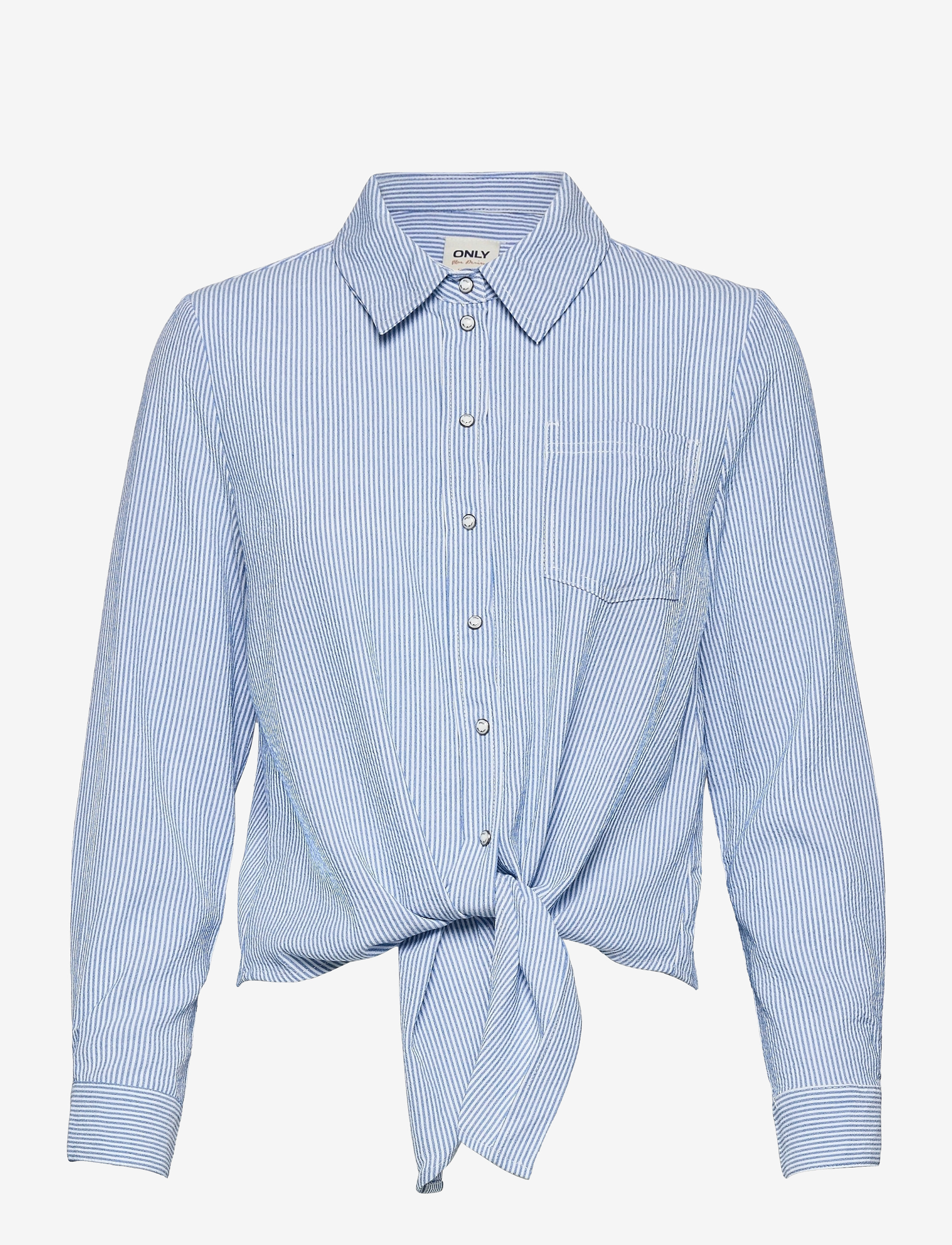 ONLY ONLLECEY LS KNOT SHIRT NOOS WVN - Mode trends - CLOUD DANCER / blue