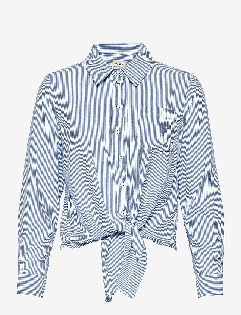 ONLY - ONLLECEY LS KNOT SHIRT NOOS WVN - langärmlige hemden - cloud dancer - 1