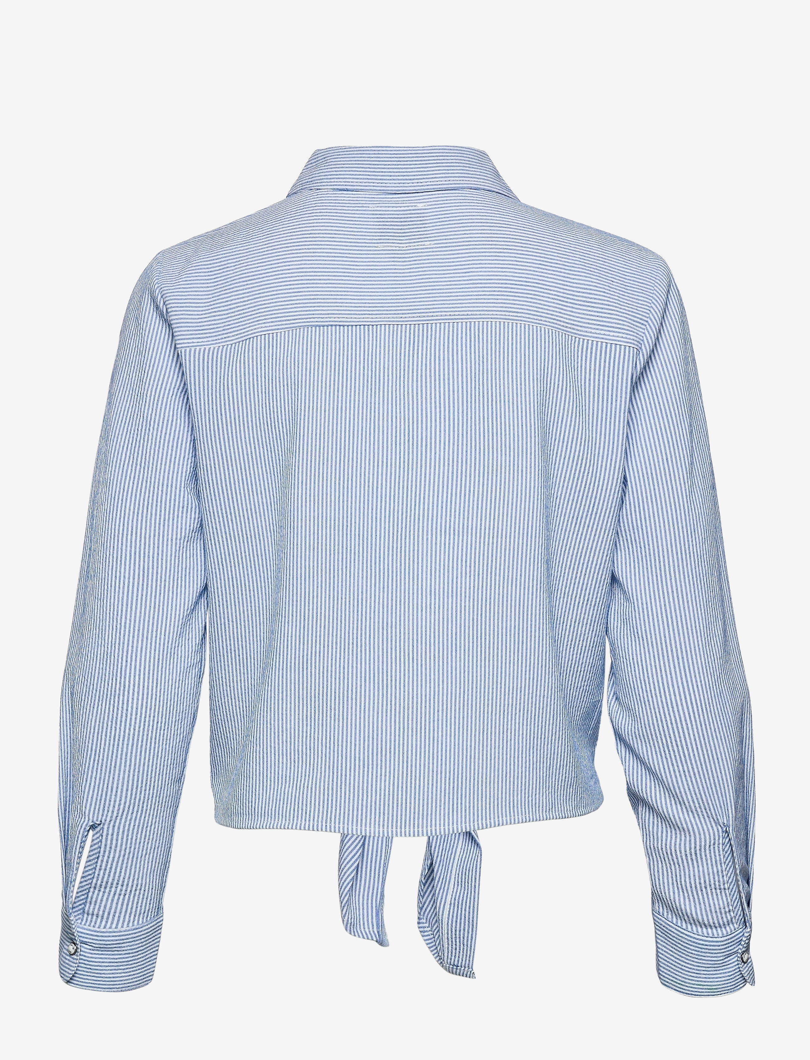 ONLY - ONLLECEY LS KNOT SHIRT WVN - pikkade varrukatega särgid - cloud dancer - 2