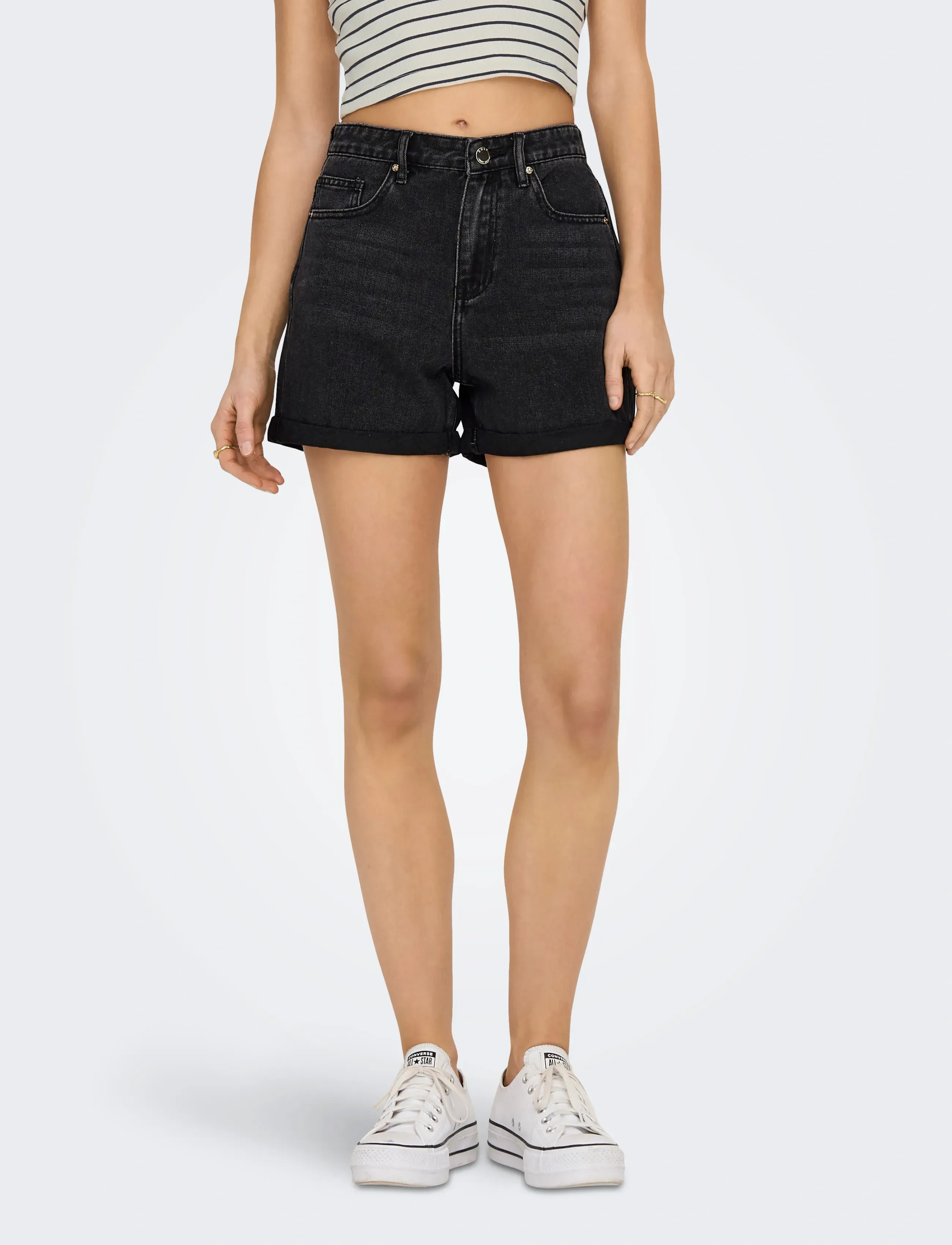 ONLY Onlphine Dnm Shorts Mas0003 Noos, M, Shorts, Schwarz - Denim Frauen
