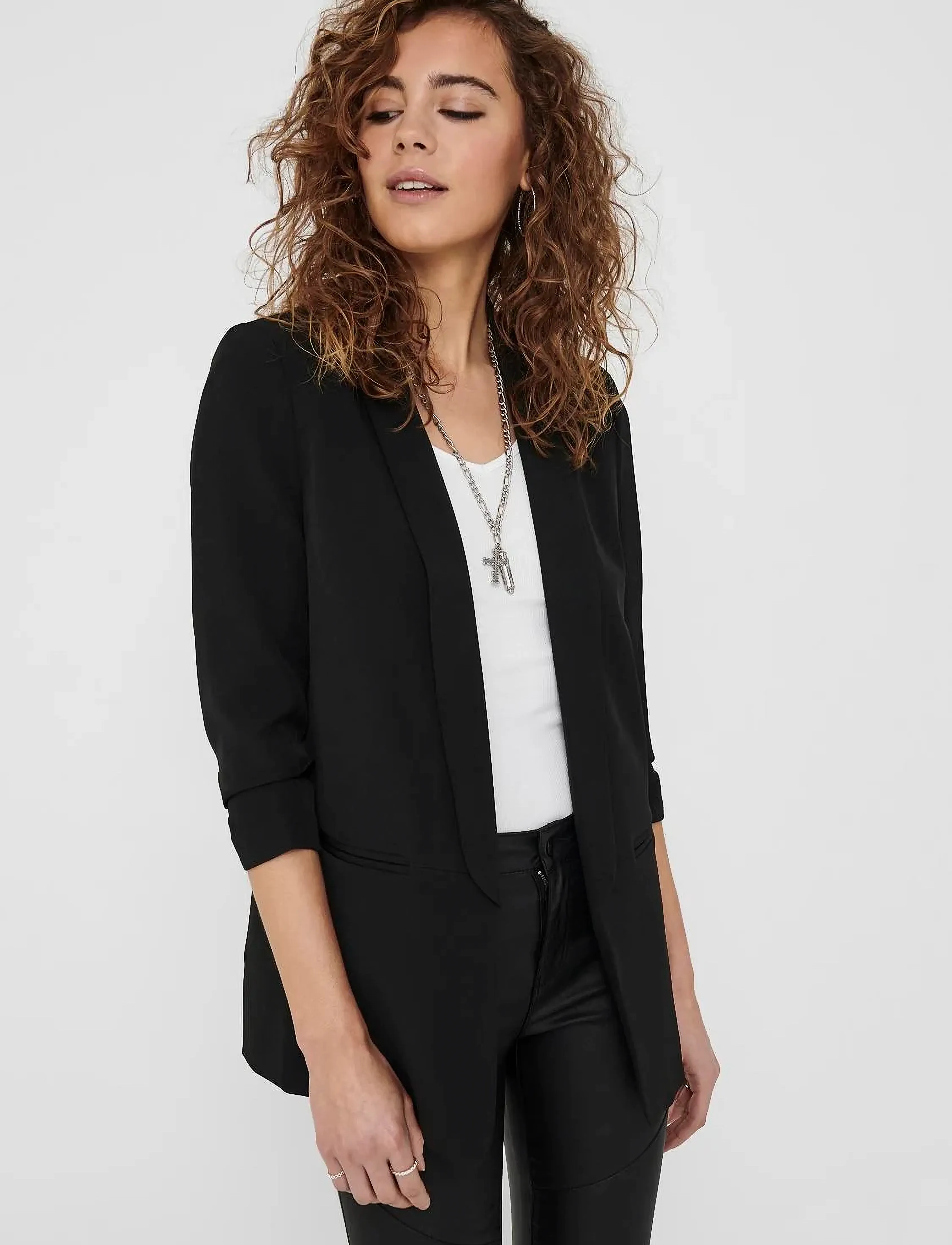 ONLY - ONLELLY 3/4 LIFE BLAZER TLR - Ühes joones nööpidega bleiserid - black - 5