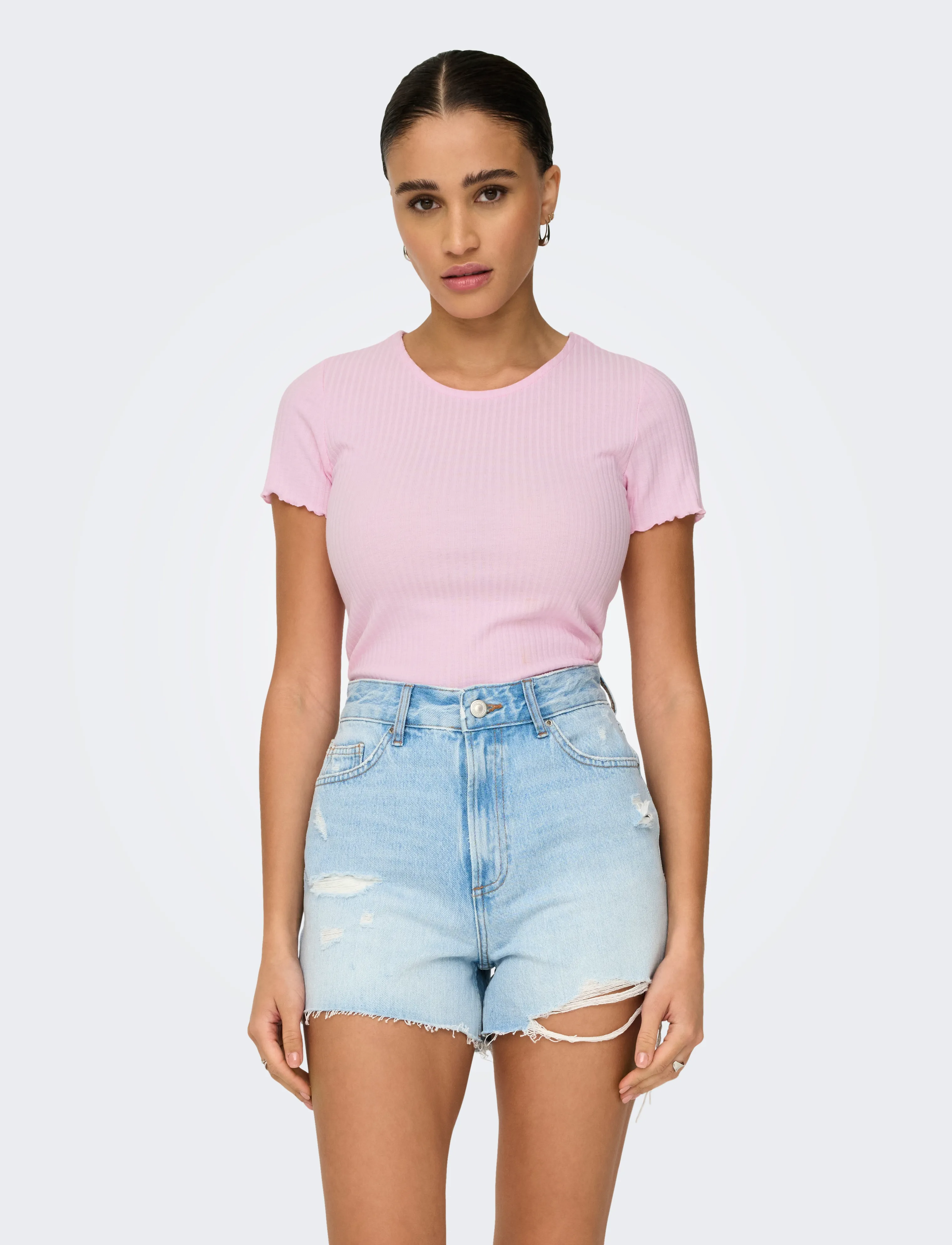 ONLY ONLEMMA S/S SHORT TOP NOOS JRS - T-shirts & Toppar - PINK LADY / pink/rose