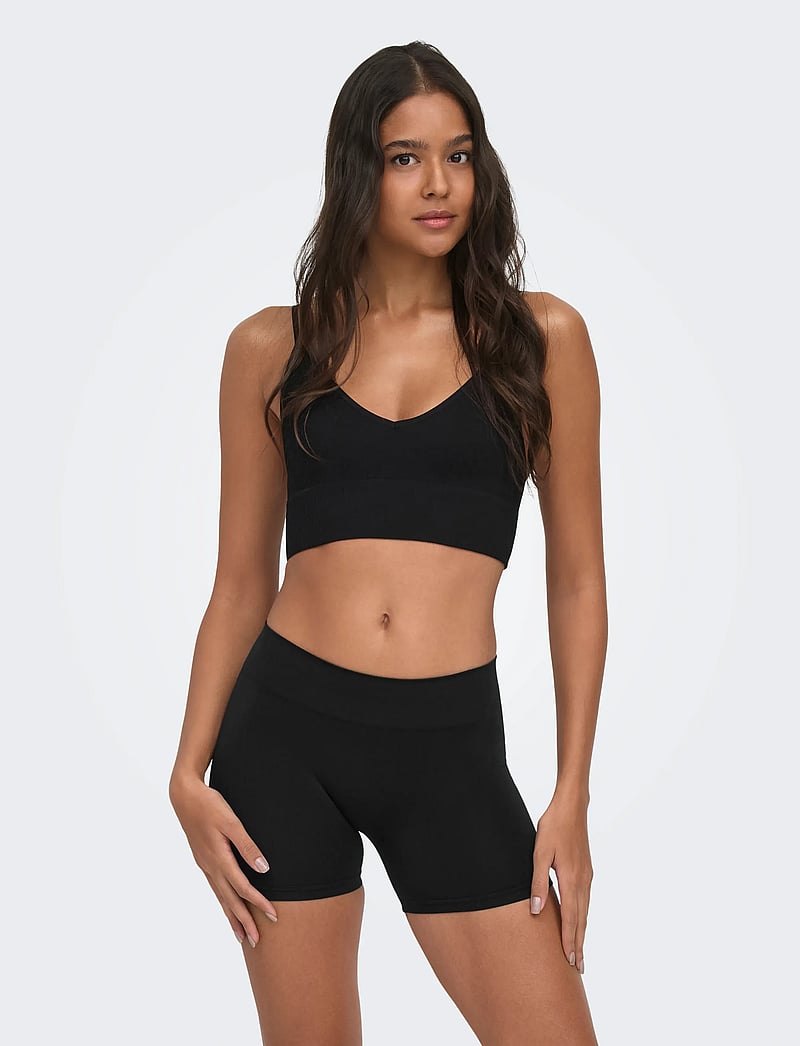 ONLY - ONLVICKY RIB SEAMLESS VNECK TOP NOOS ACC - bralette - black - 0