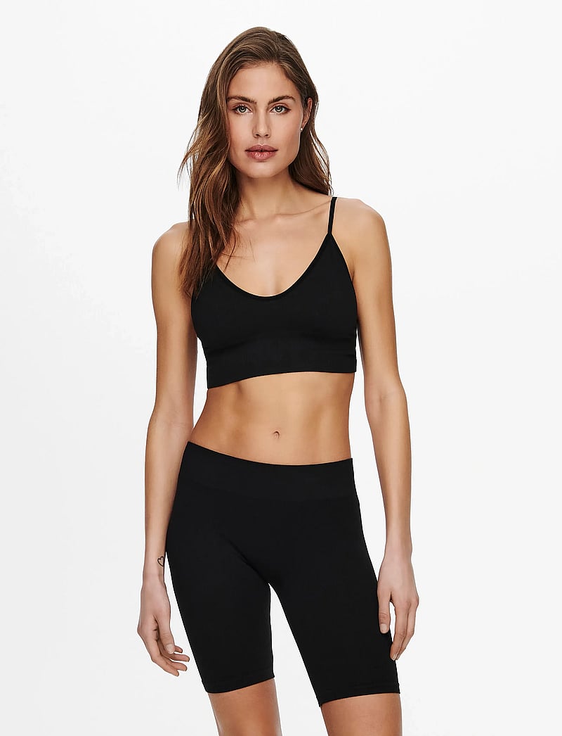 ONLY - ONLVICKY RIB SEAMLESS VNECK TOP NOOS ACC - bralette - black - 4