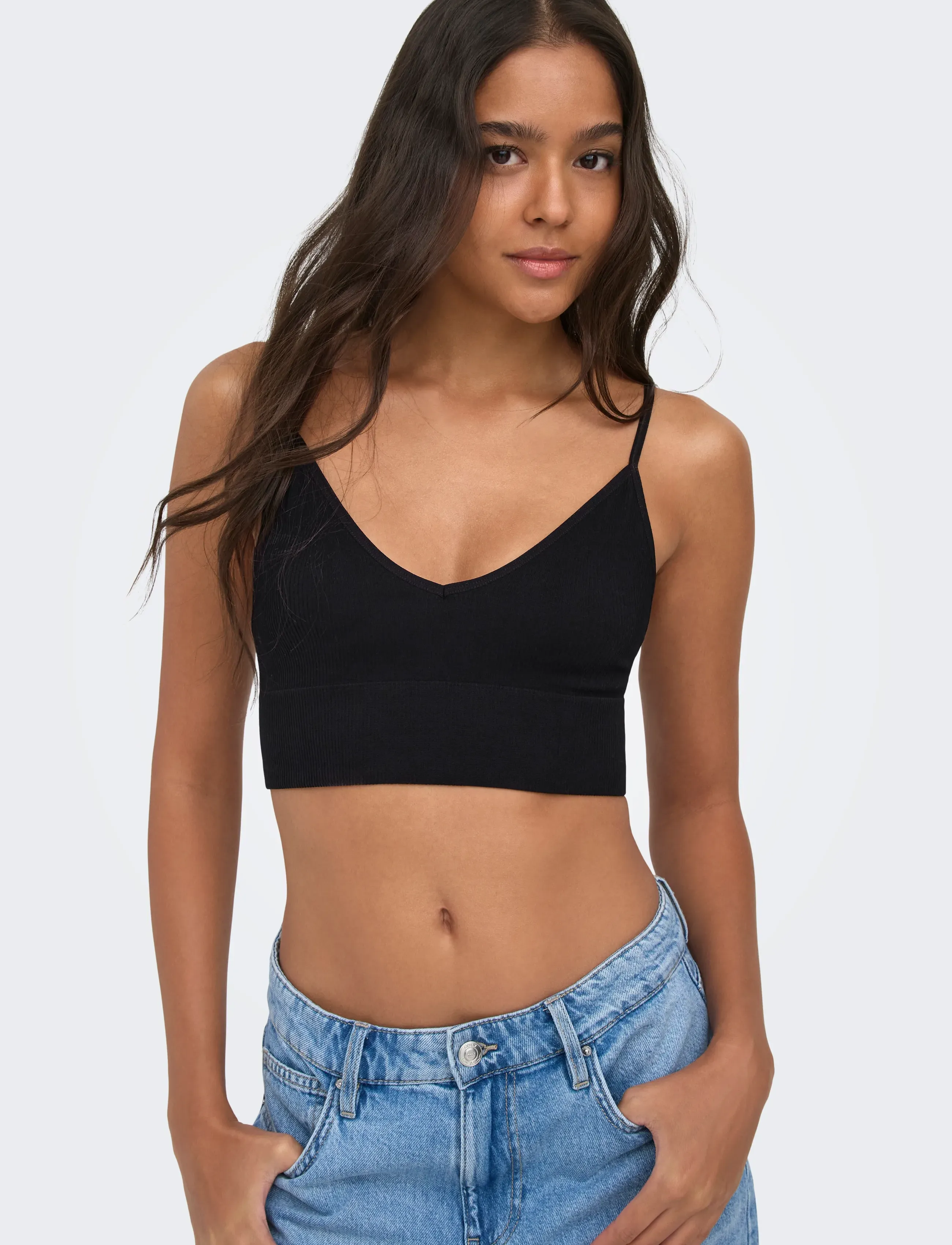 ONLY Onlvicky Rib Seamless Vneck Top Noos Acc toppar dam – bild 5