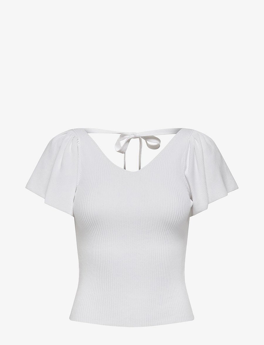 ONLY - ONLLEELO S/S BACK PULLOVER KNT NOOS - eggnog - 0
