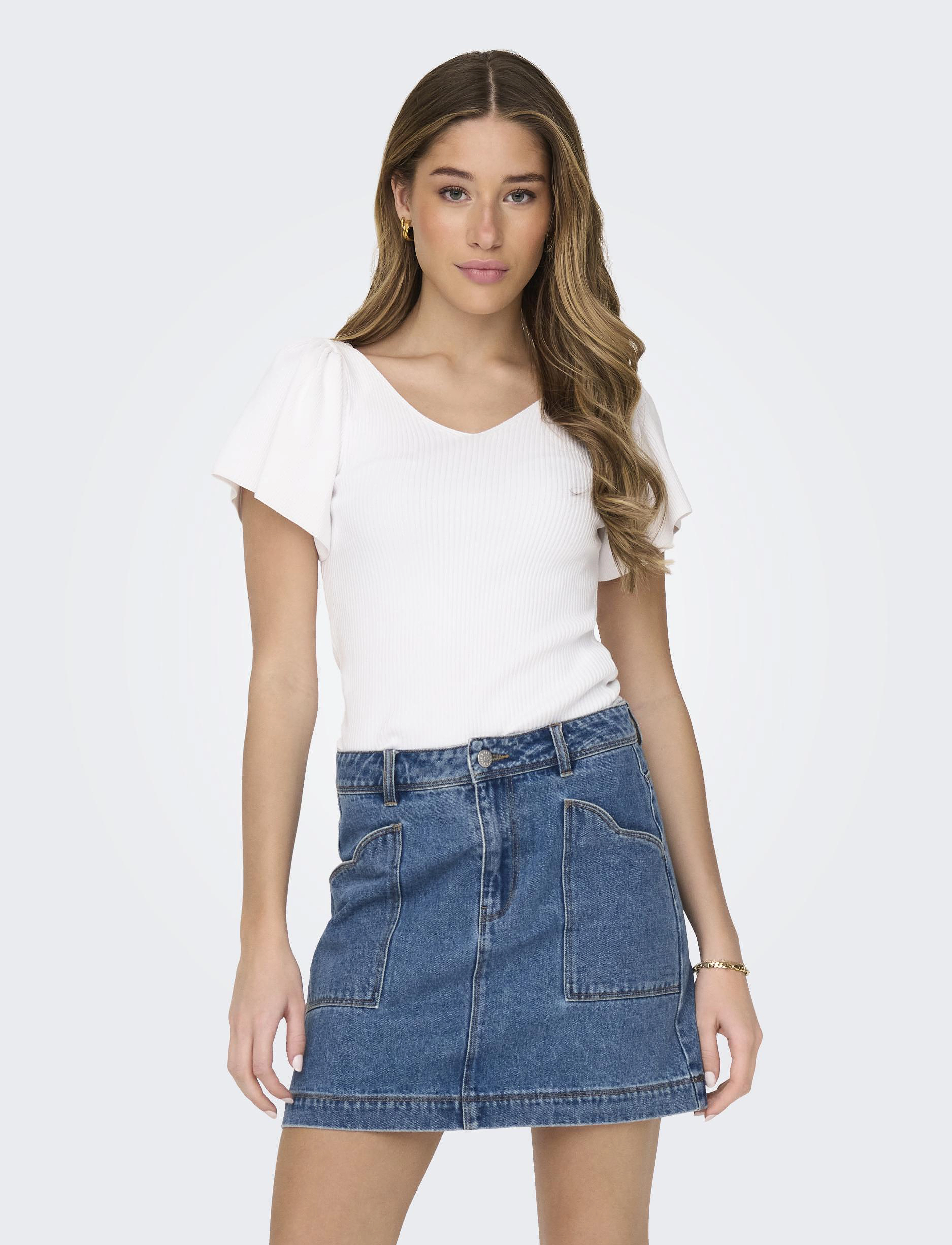 ONLY - ONLLEELO S/S BACK PULLOVER KNT NOOS - eggnog - 2