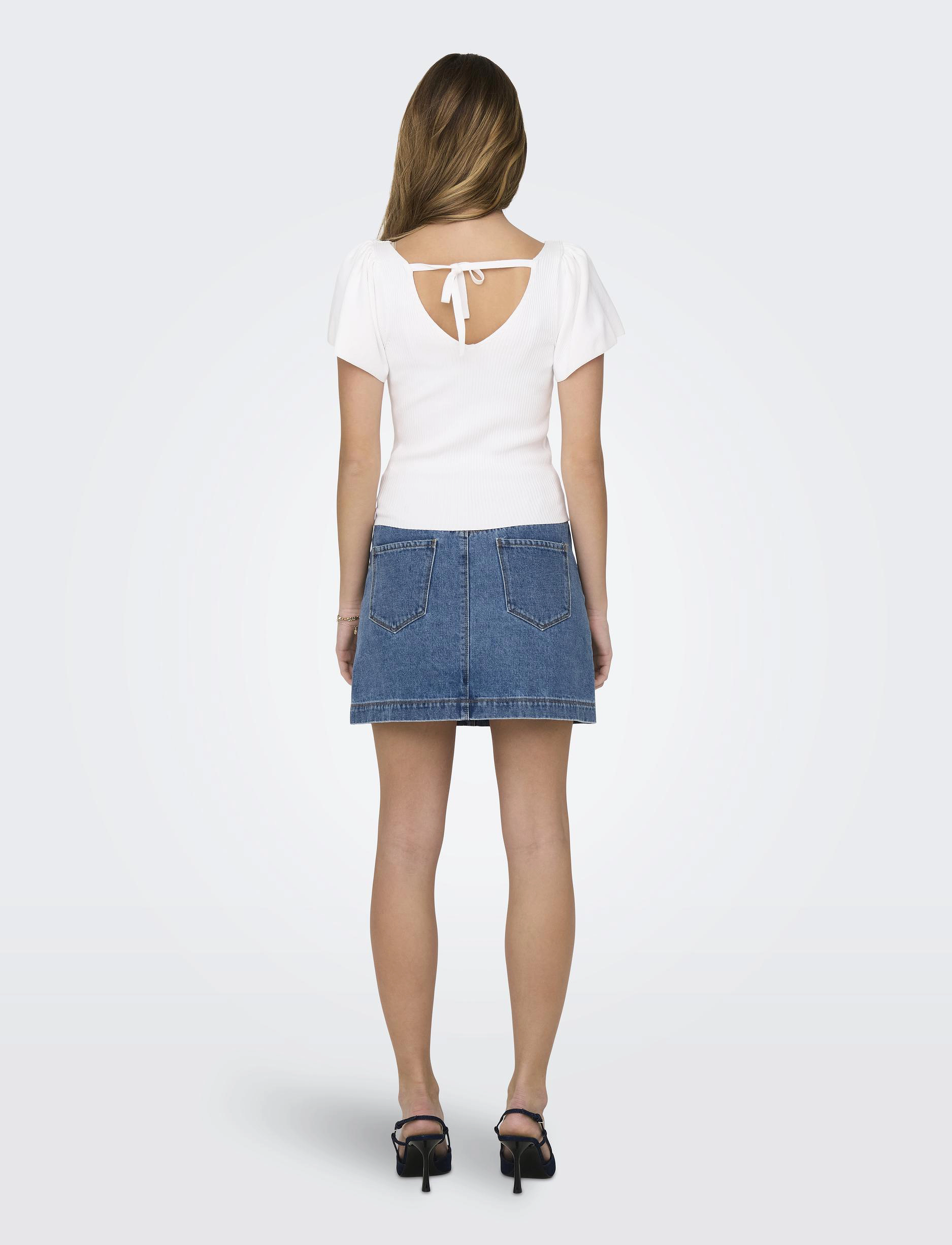 ONLY - ONLLEELO S/S BACK PULLOVER KNT NOOS - eggnog - 3