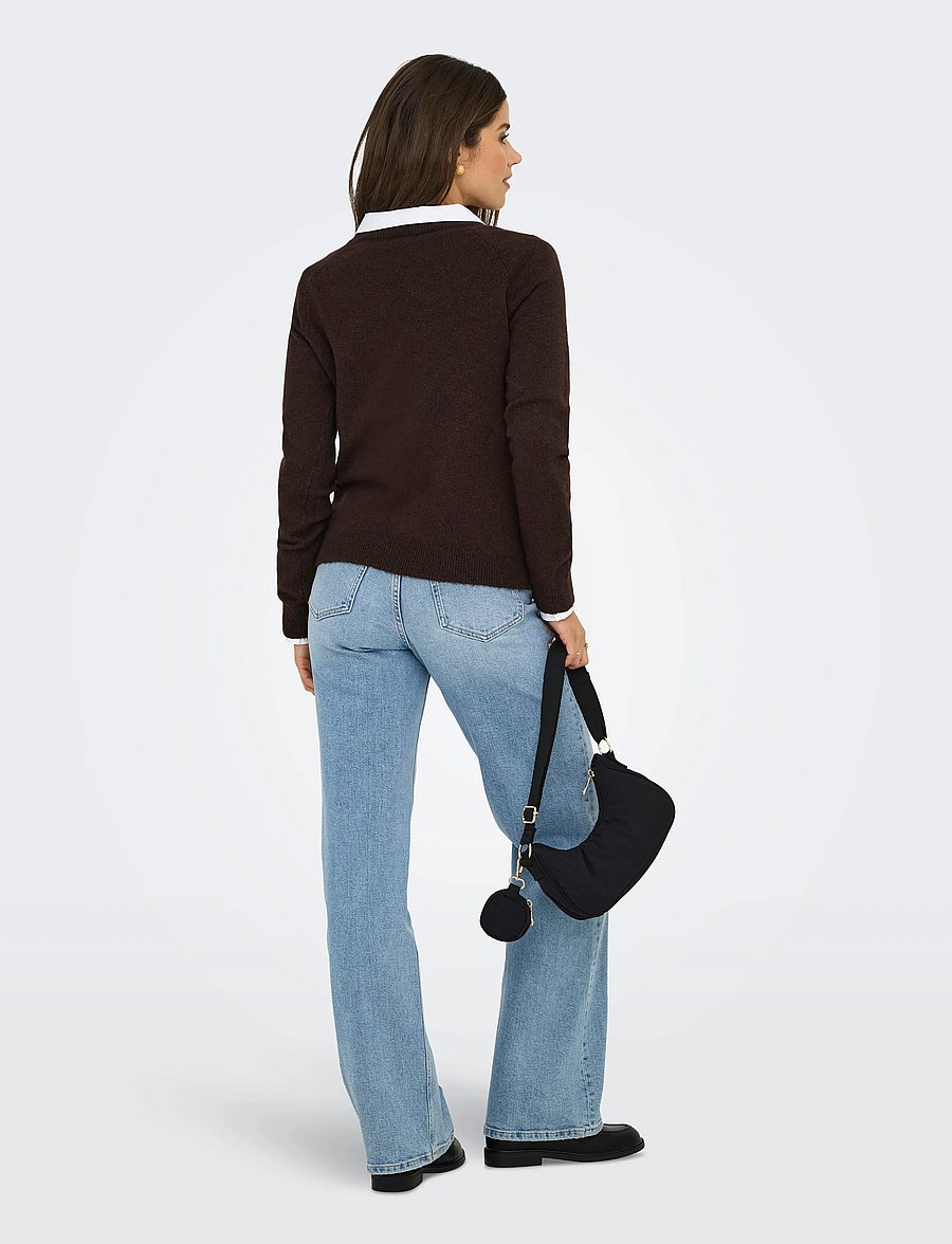ONLY - ONLRICA L/S PULLOVER KNT NOOS - striktrøjer - chocolate torte - 3