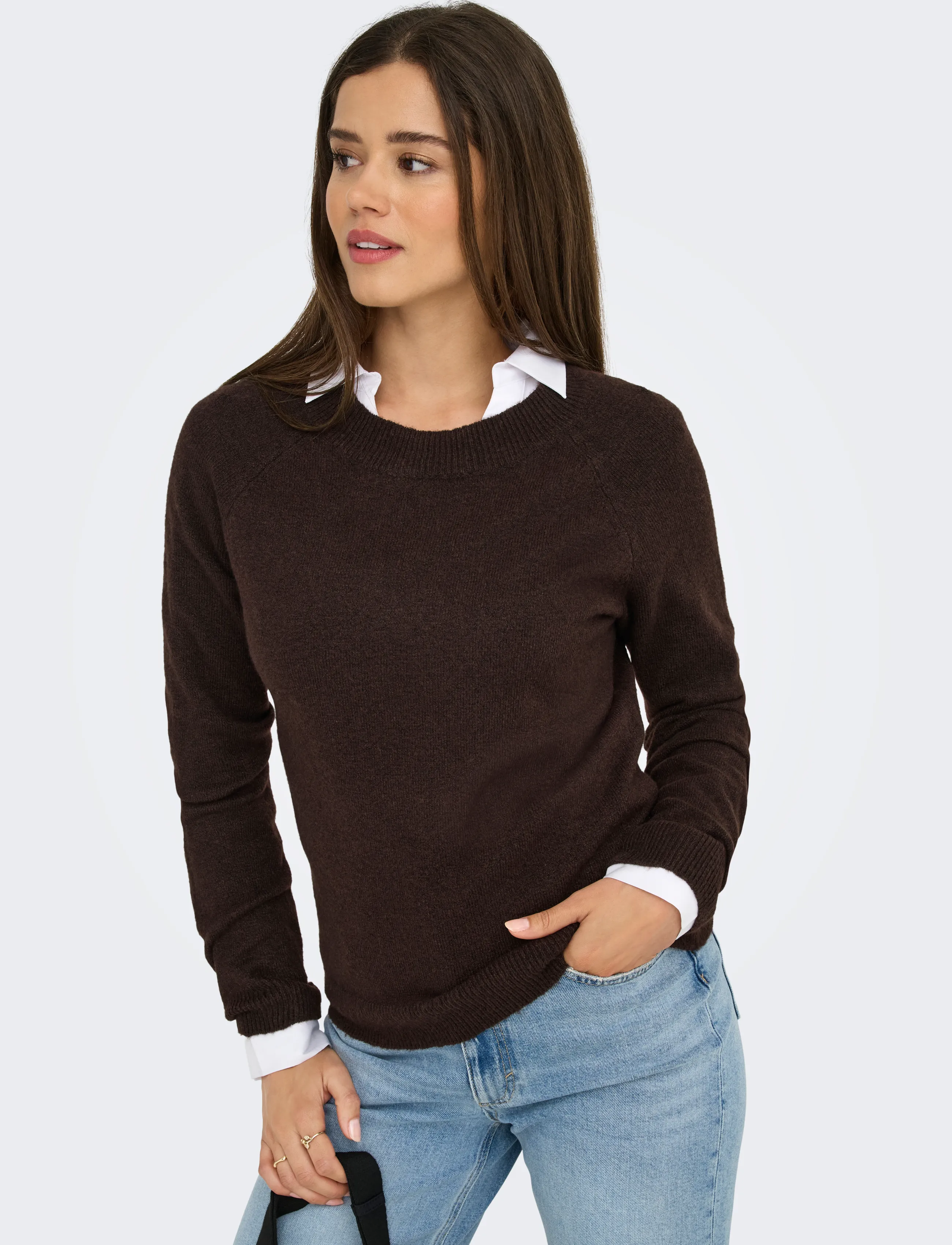 ONLY - ONLRICA L/S PULLOVER KNT NOOS - kampsunid - chocolate torte - 5