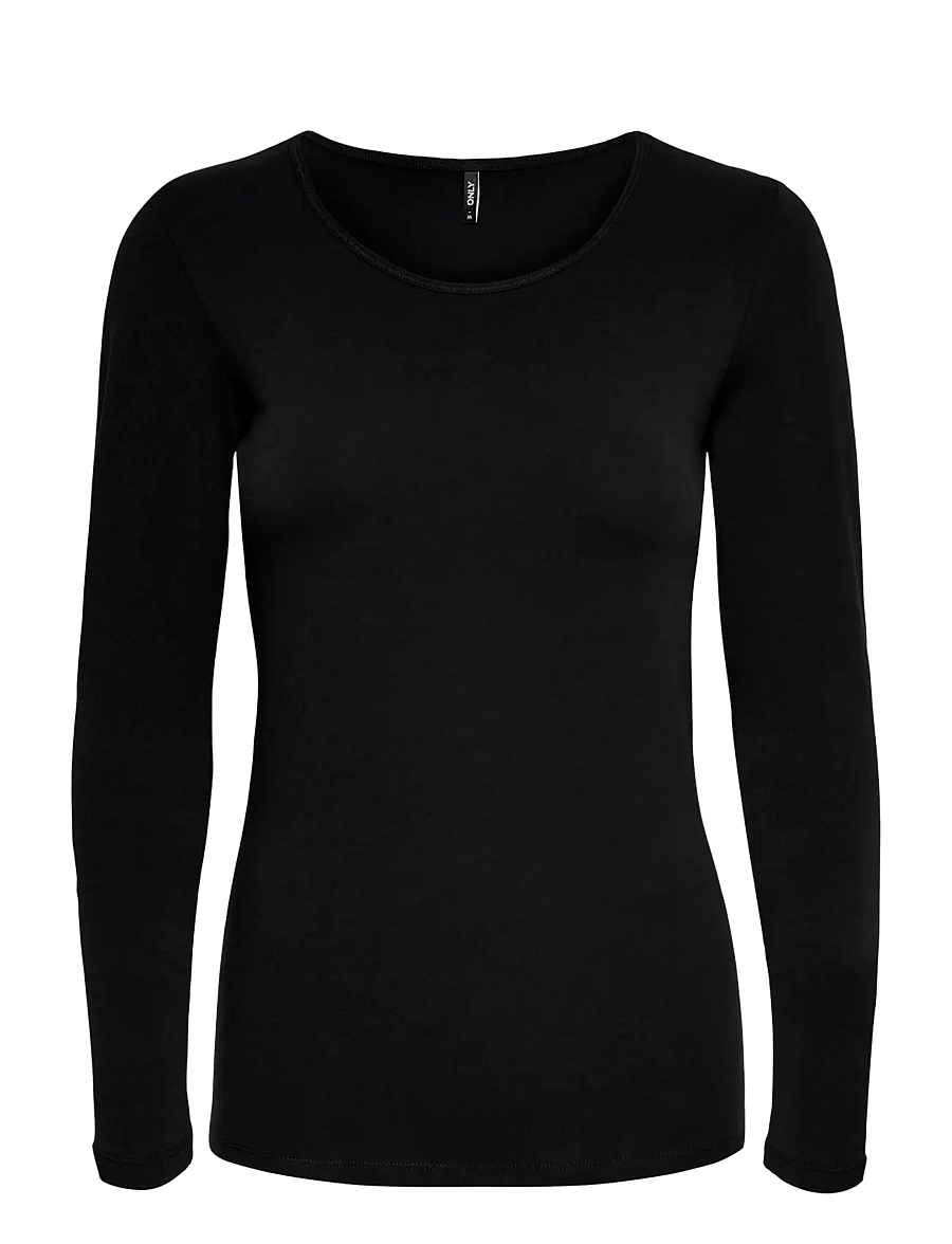 ONLY - ONLLIVE LOVE L/S ONECK TOP NOOS JRS - langärmlige tops - black - 1
