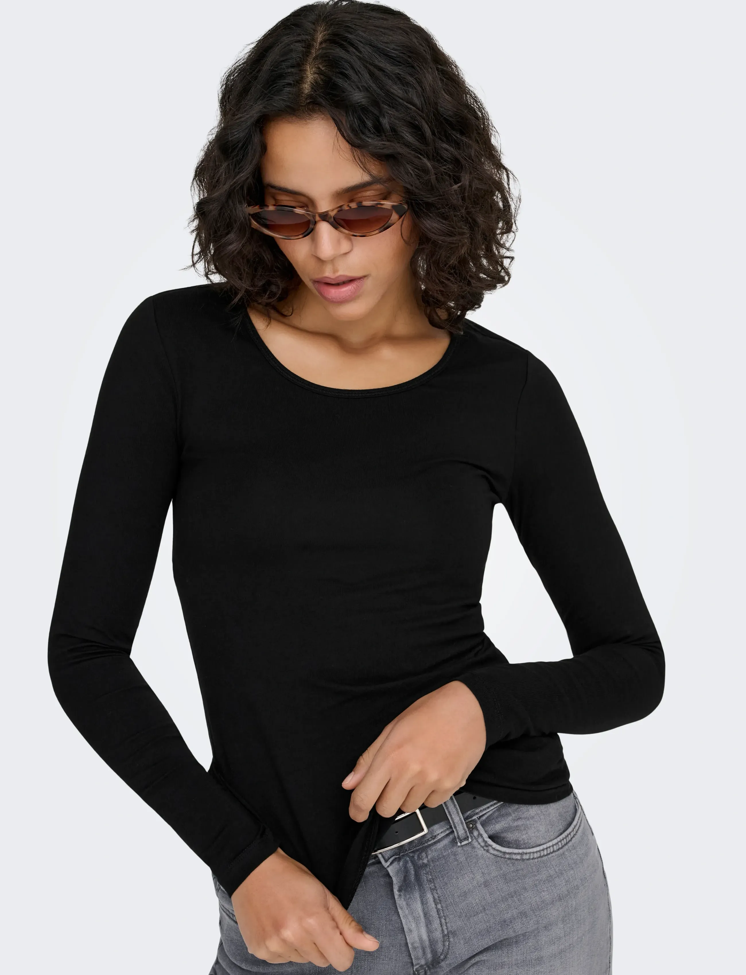 ONLY - ONLLIVE LOVE L/S ONECK TOP NOOS JRS - langærmede toppe - black - 5