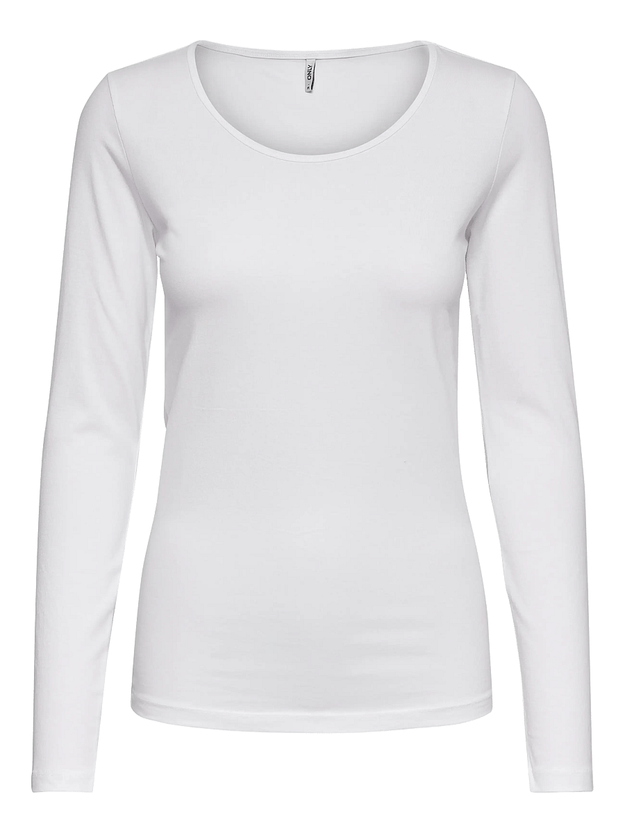 ONLY - ONLLIVE LOVE L/S ONECK TOP NOOS JRS - langärmlige tops - white - 1
