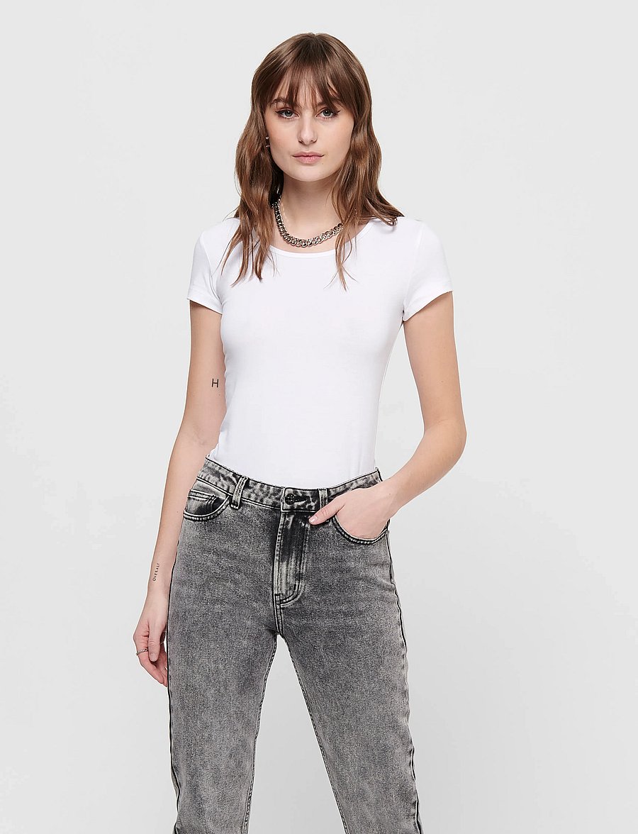 ONLY - ONLLIVE LOVE S/S ONECK TOP NOOS JRS - t-särgid - white - 0