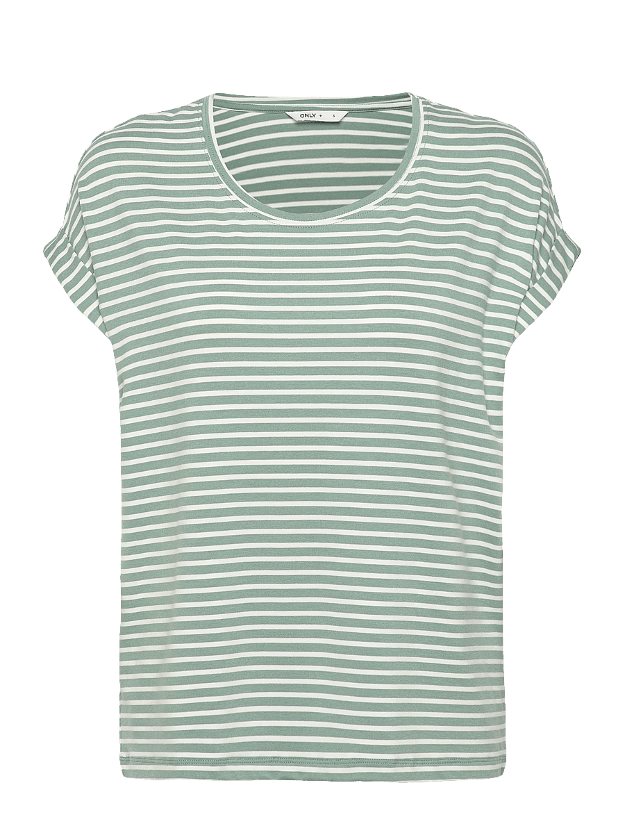 ONLY - ONLMOSTER STRIPE S/S O-NECK TOP JRS NOOS - t-shirts - jadeite - 1