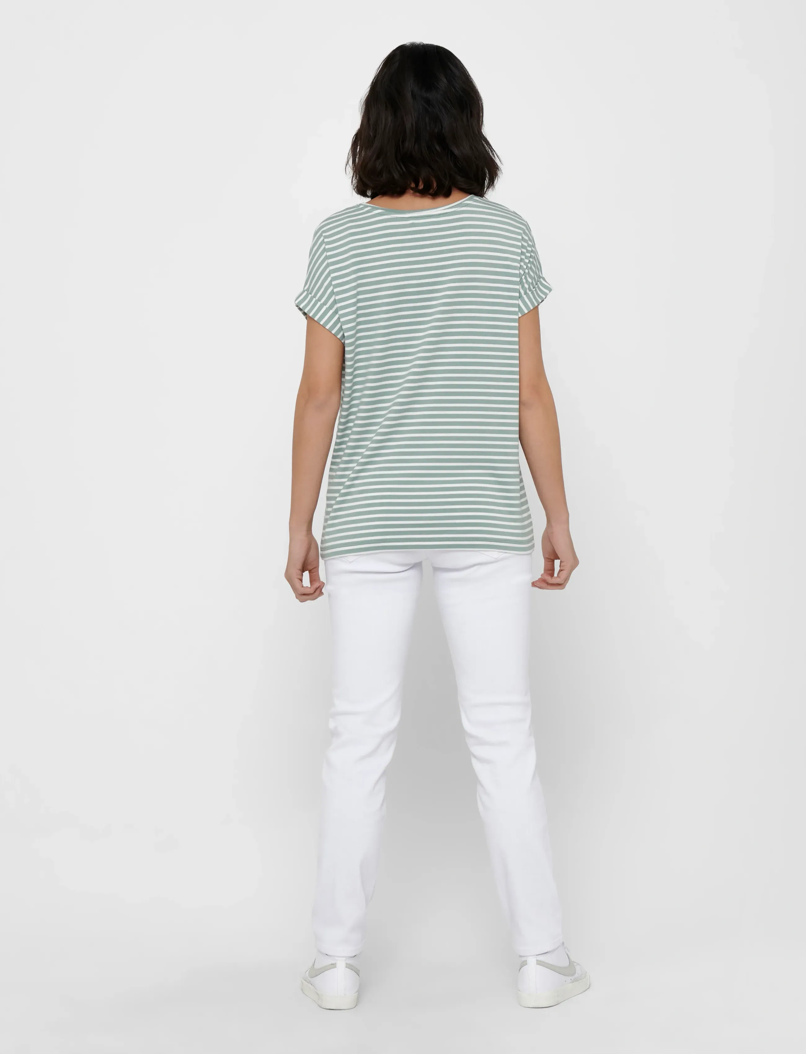 ONLY - ONLMOSTER STRIPE S/S O-NECK TOP JRS NOOS - t-särgid - jadeite - 3