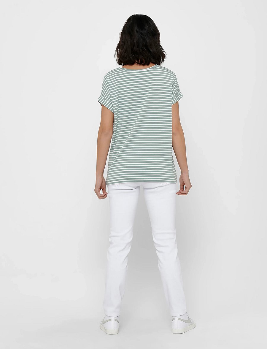 ONLY - ONLMOSTER STRIPE S/S O-NECK TOP JRS NOOS - t-shirts - jadeite - 3