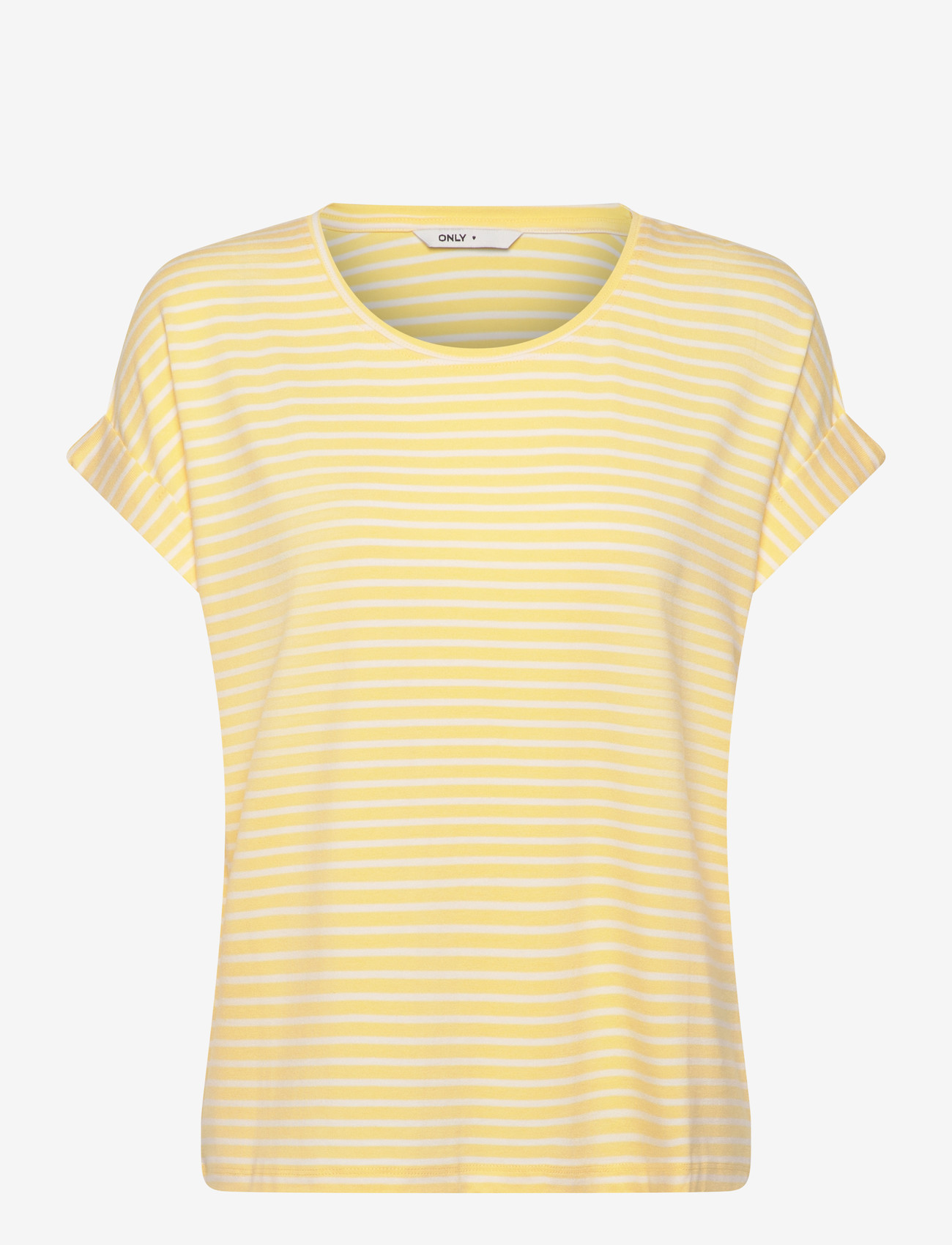 ONLY - ONLMOSTER STRIPE S/S O-NECK TOP JRS NOOS - t-shirts - pale banana - 1