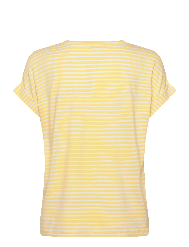 ONLY - ONLMOSTER STRIPE S/S O-NECK TOP JRS NOOS - t-shirts - pale banana - 2