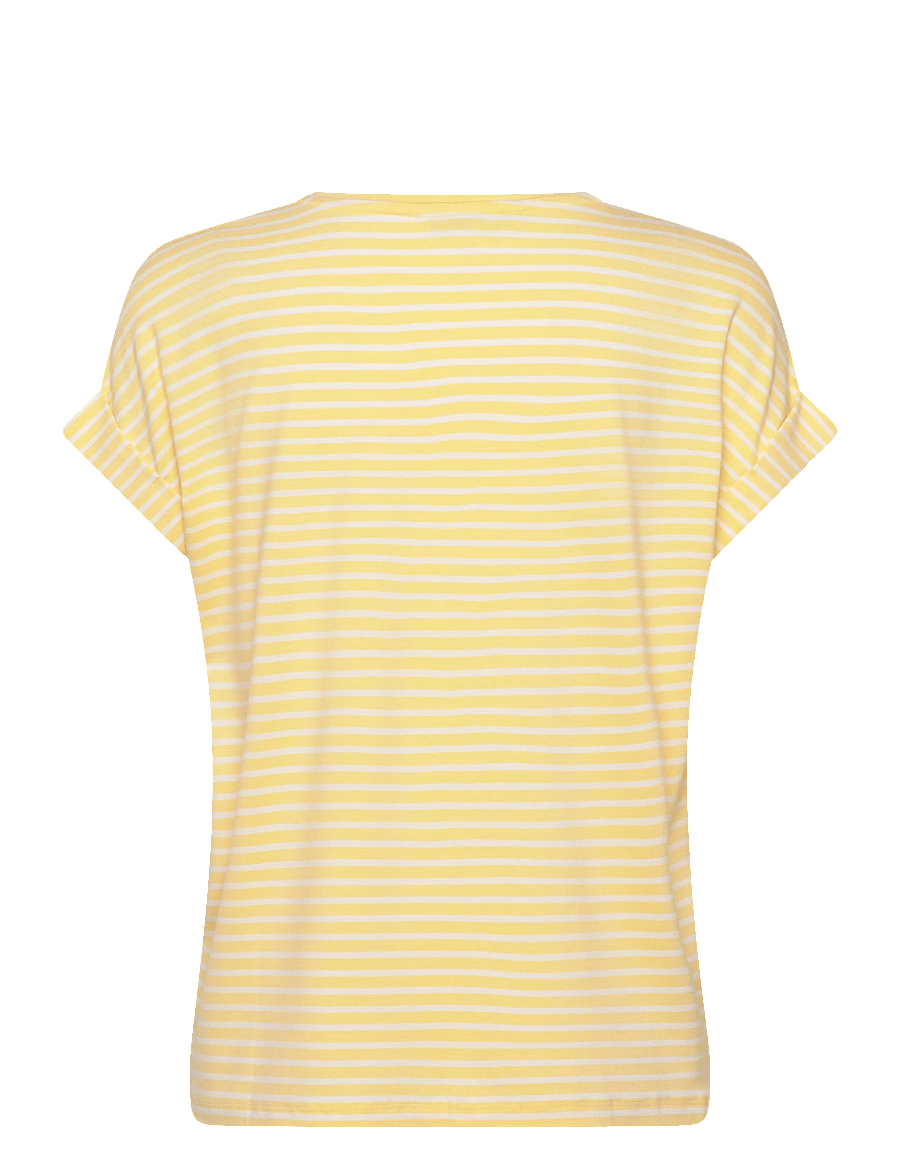 ONLY - ONLMOSTER STRIPE S/S O-NECK TOP JRS NOOS - t-shirts - pale banana - 2