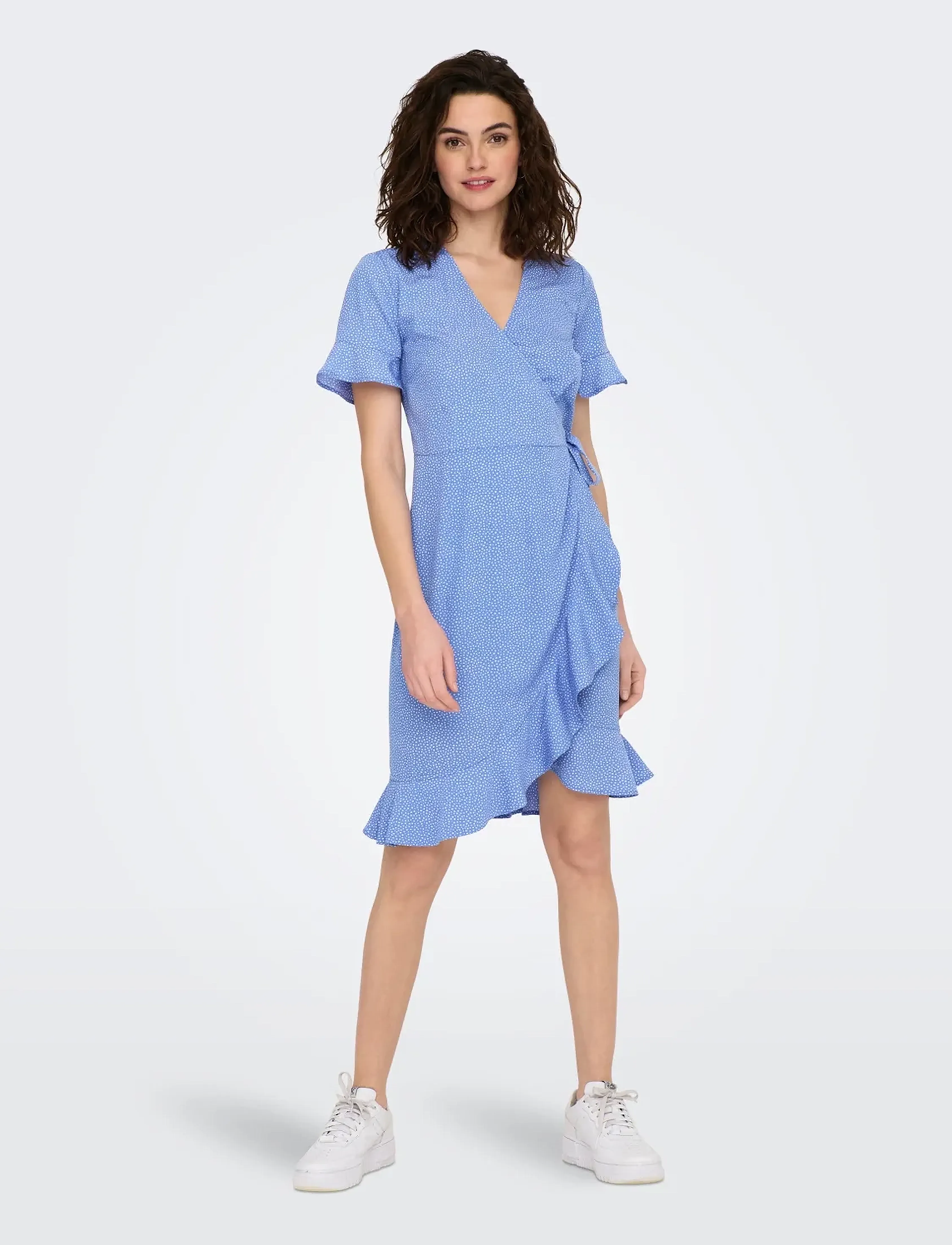 ONLY - ONLOLIVIA S/S WRAP DRESS WVN NOOS - laveste priser - blue bonnet - 4