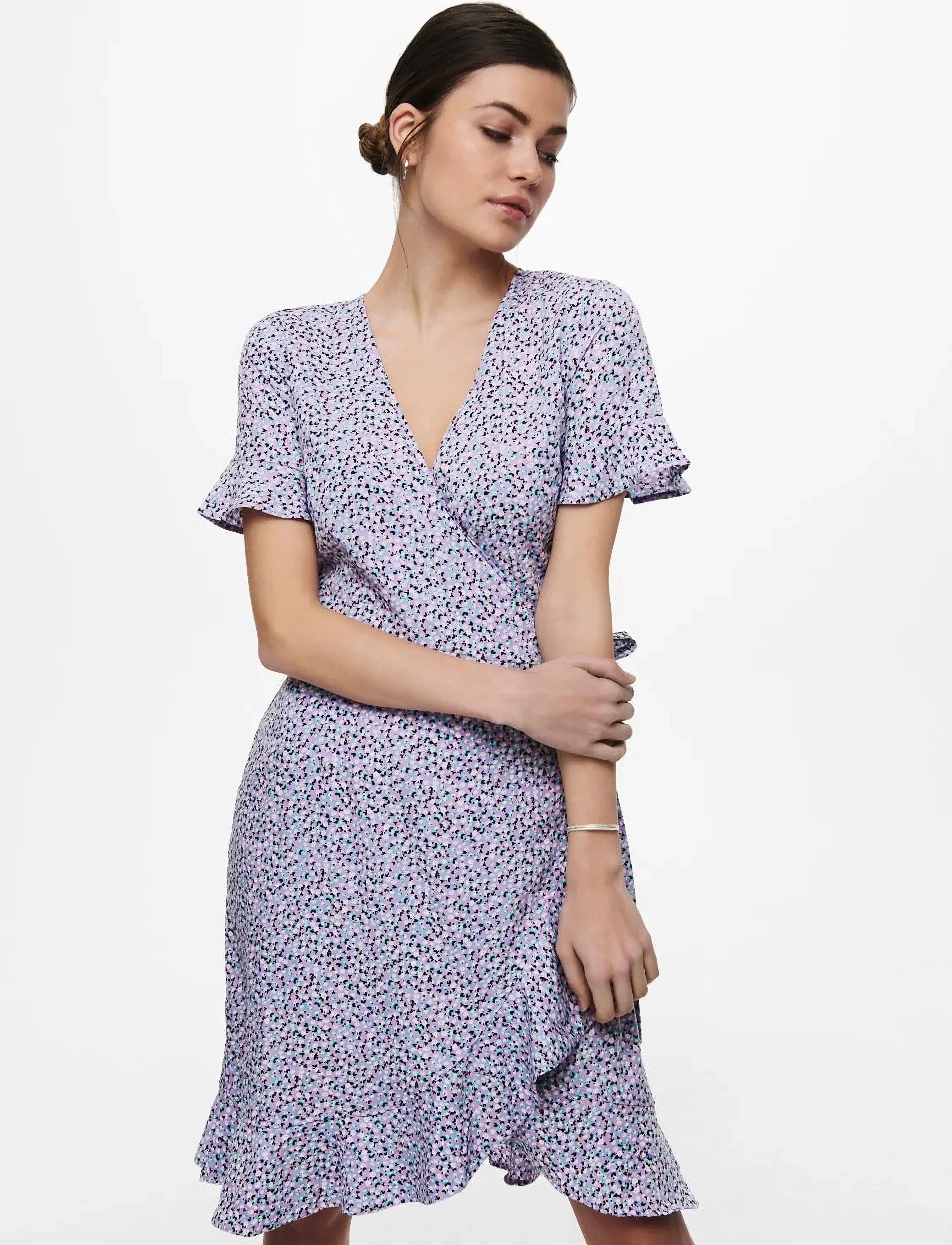 ONLY - ONLOLIVIA S/S WRAP DRESS WVN NOOS - laveste priser - chinese violet - 5