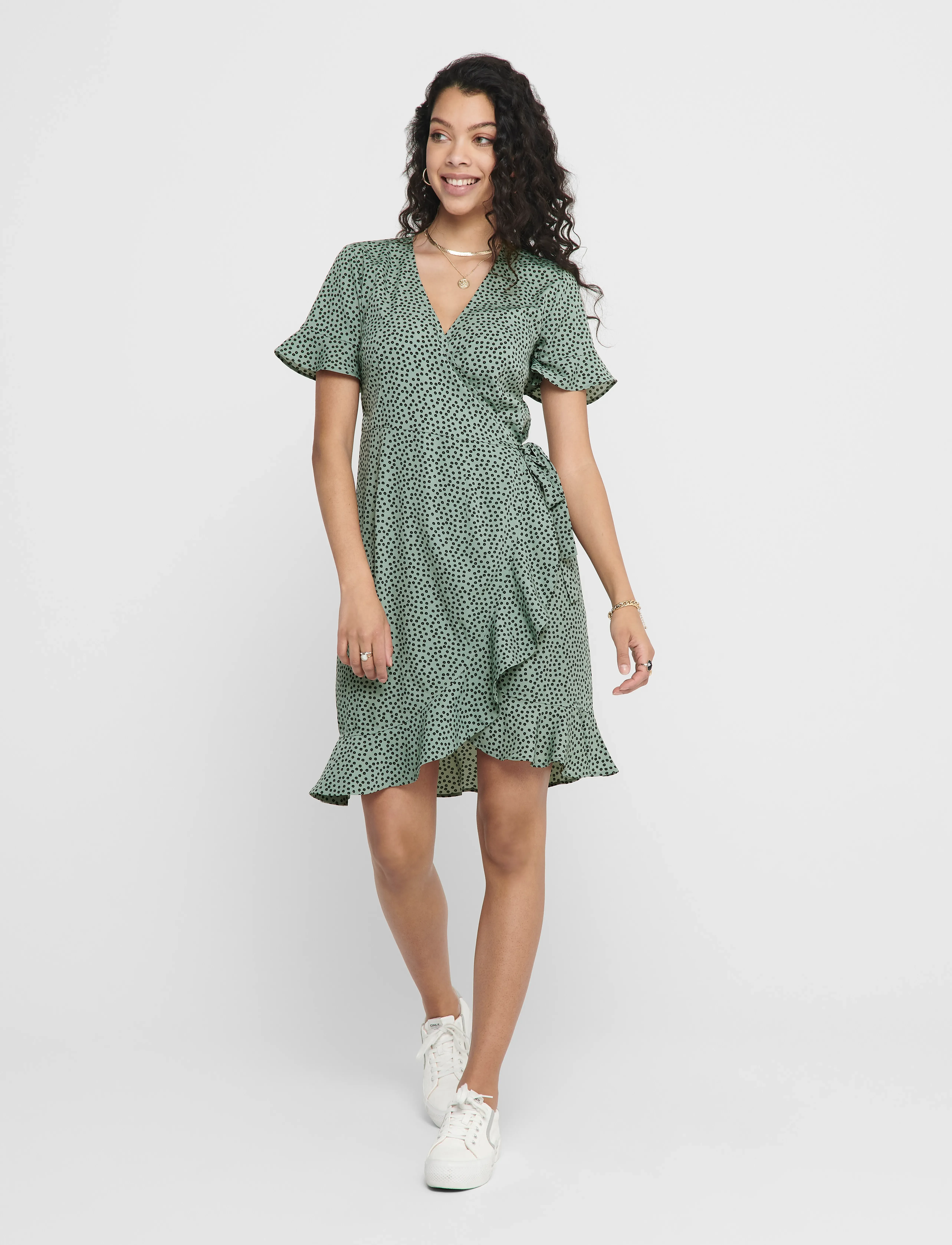 ONLY - ONLOLIVIA S/S WRAP DRESS WVN NOOS - die niedrigsten preise - chinois green - 4