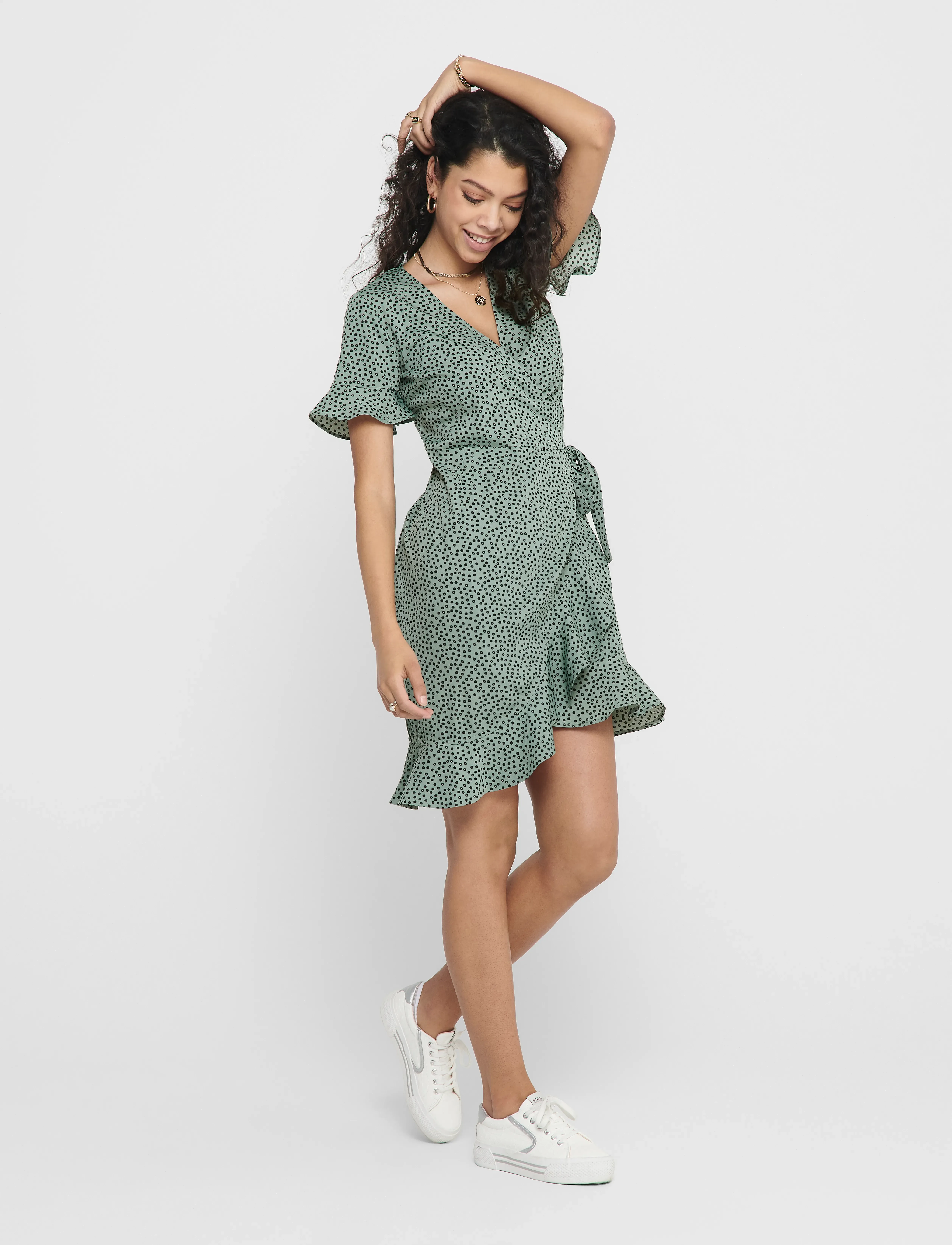 ONLY - ONLOLIVIA S/S WRAP DRESS WVN NOOS - die niedrigsten preise - chinois green - 5