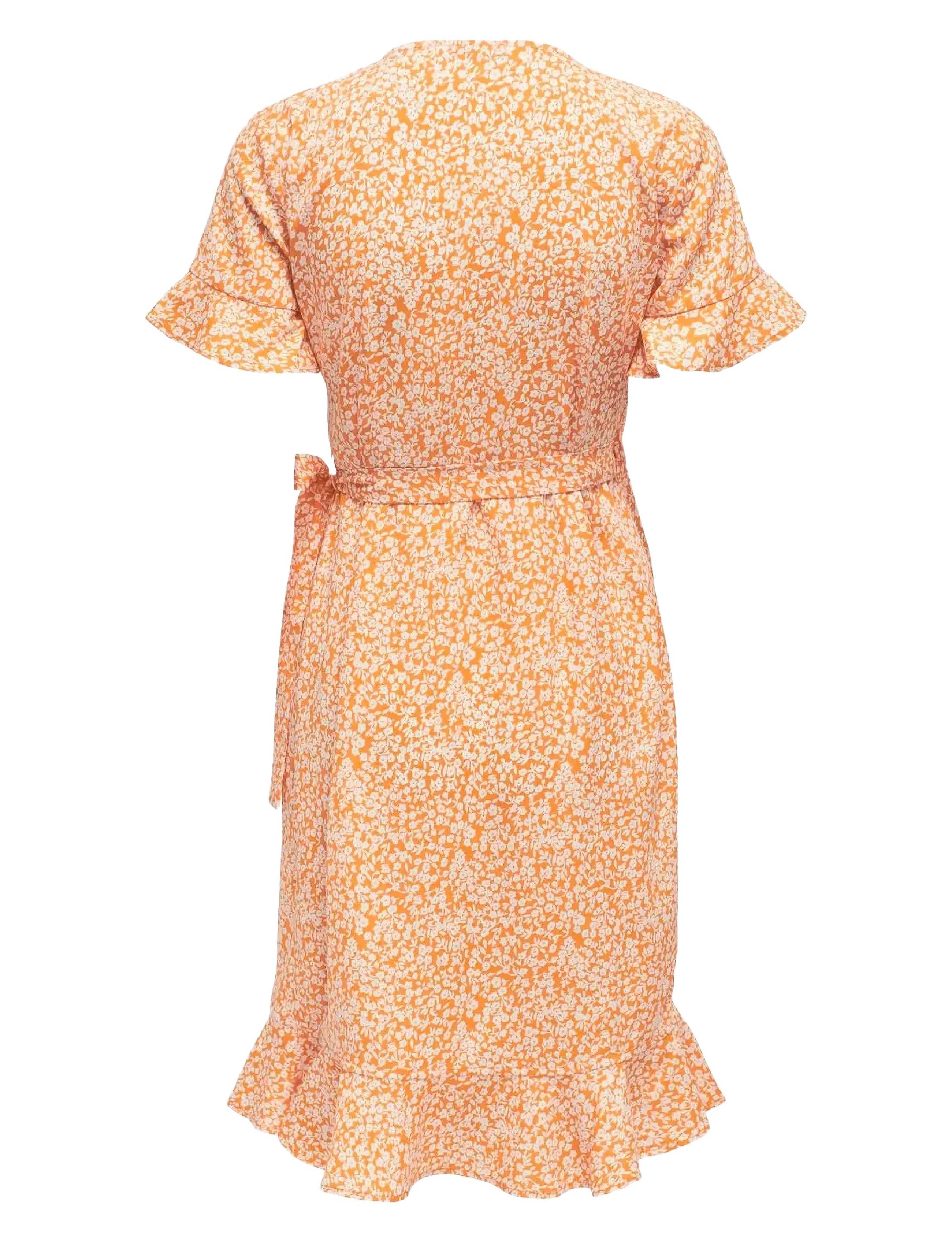 ONLY - ONLOLIVIA S/S WRAP DRESS WVN NOOS - laveste priser - flame orange - 1