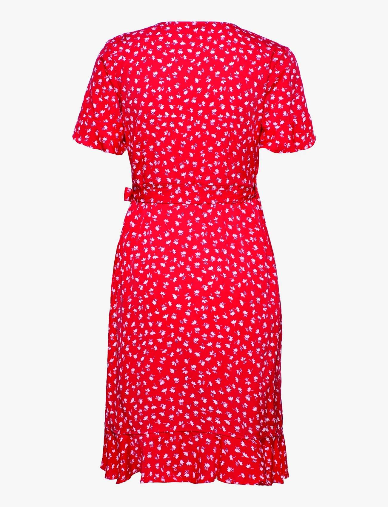 ONLY - ONLOLIVIA S/S WRAP DRESS WVN NOOS - krótkie sukienki - mars red - 1