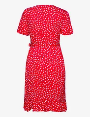 ONLY - ONLOLIVIA S/S WRAP DRESS WVN NOOS - krótkie sukienki - mars red - 1