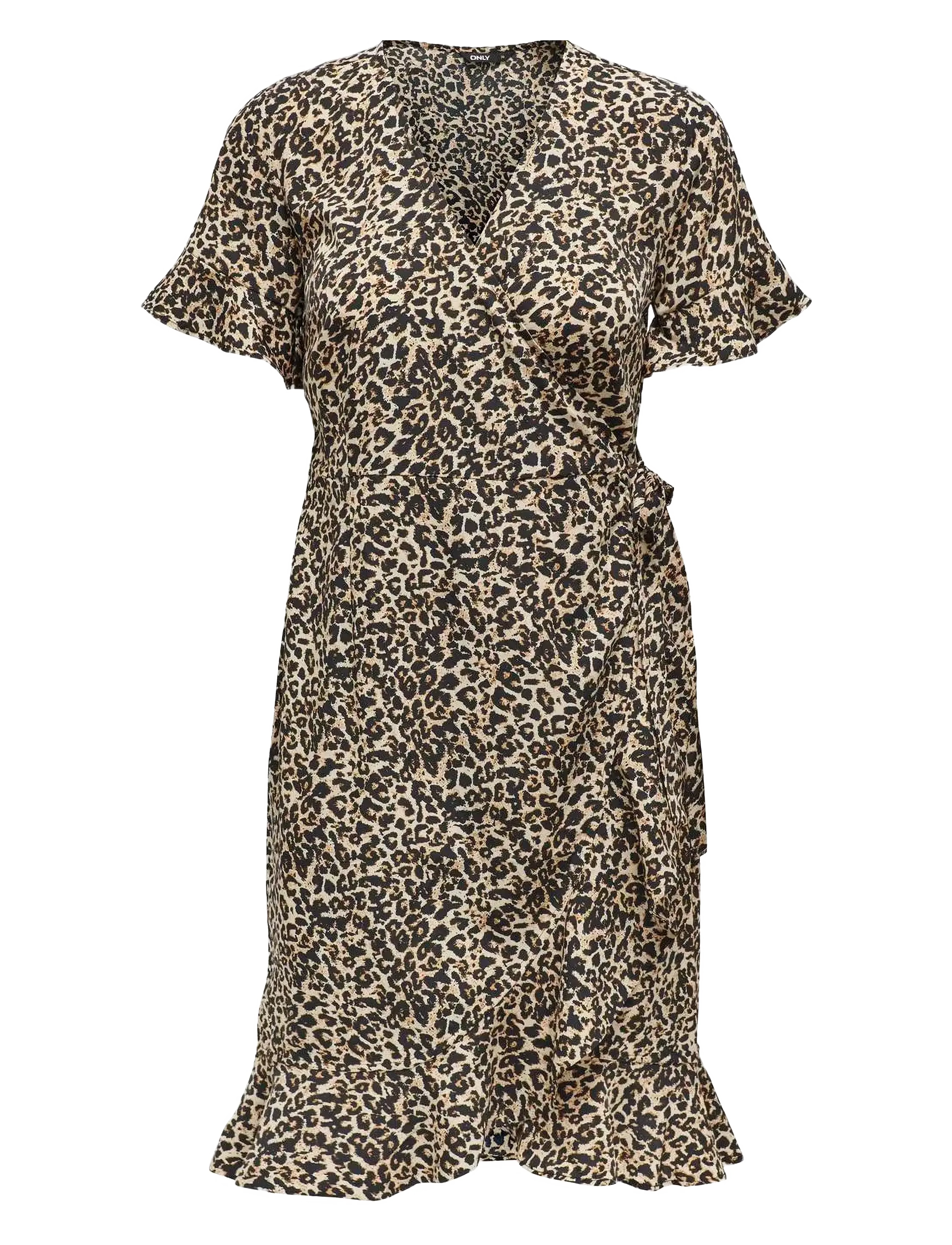 ONLY ONLOLIVIA S/S WRAP DRESS WVN NOOS - Kleidung - PUMICE STONE / black
