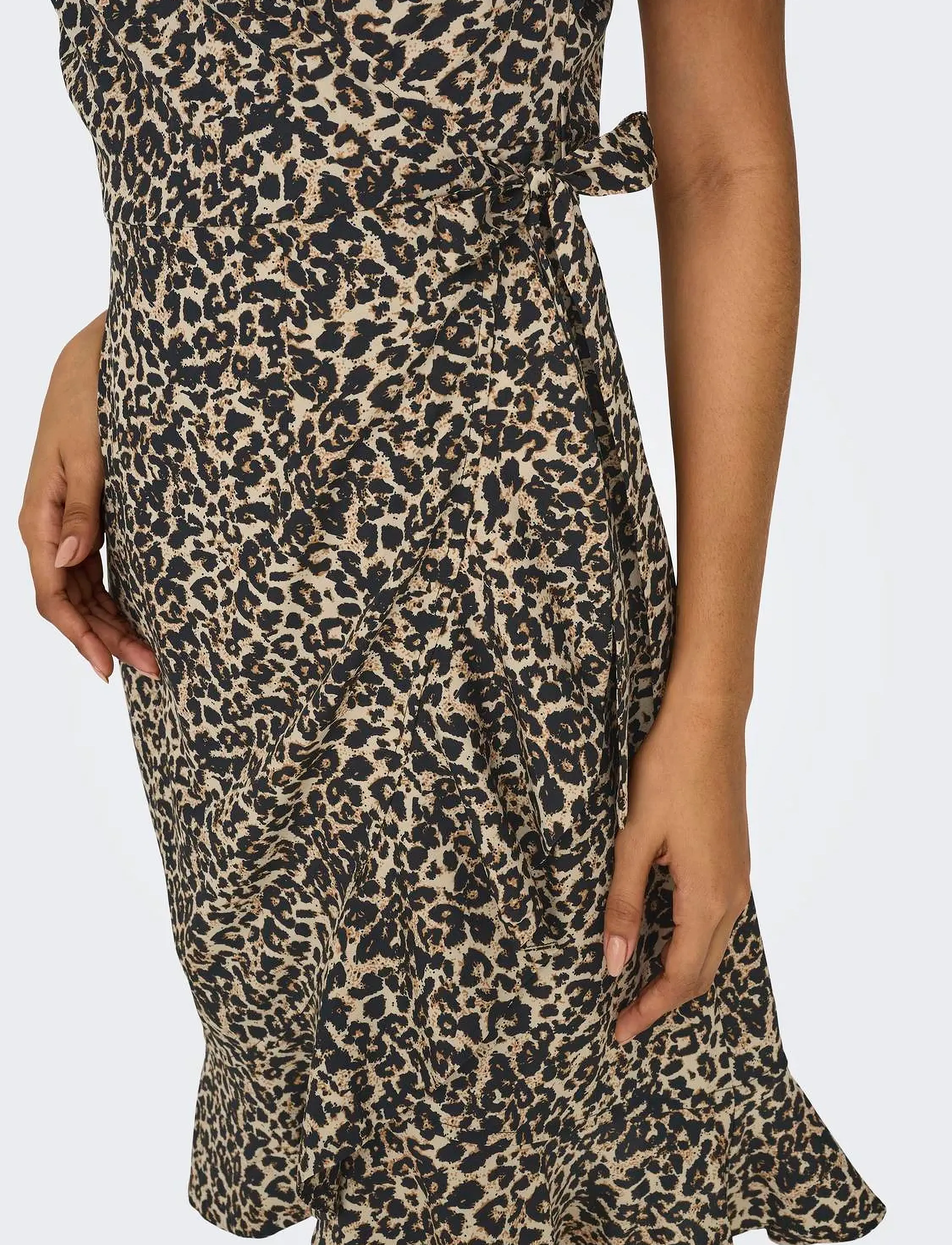 ONLY - ONLOLIVIA S/S WRAP DRESS WVN NOOS - laveste priser - pumice stone - 4