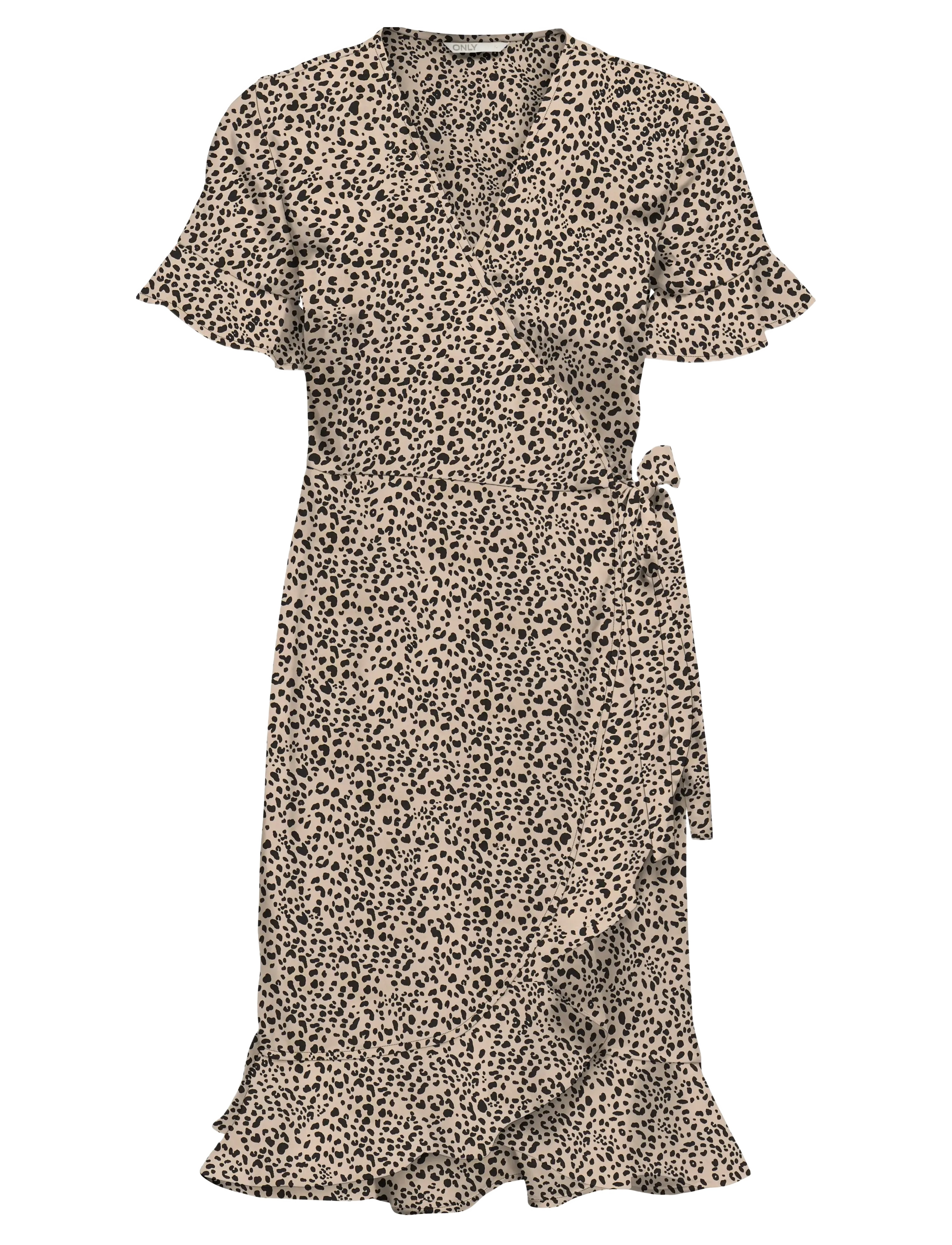 ONLY ONLOLIVIA S/S WRAP DRESS WVN NOOS - Tøj - SILVER MINK / brown