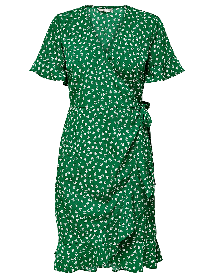 ONLY - ONLOLIVIA S/S WRAP DRESS WVN NOOS - sommerkleider - verdant green - 1