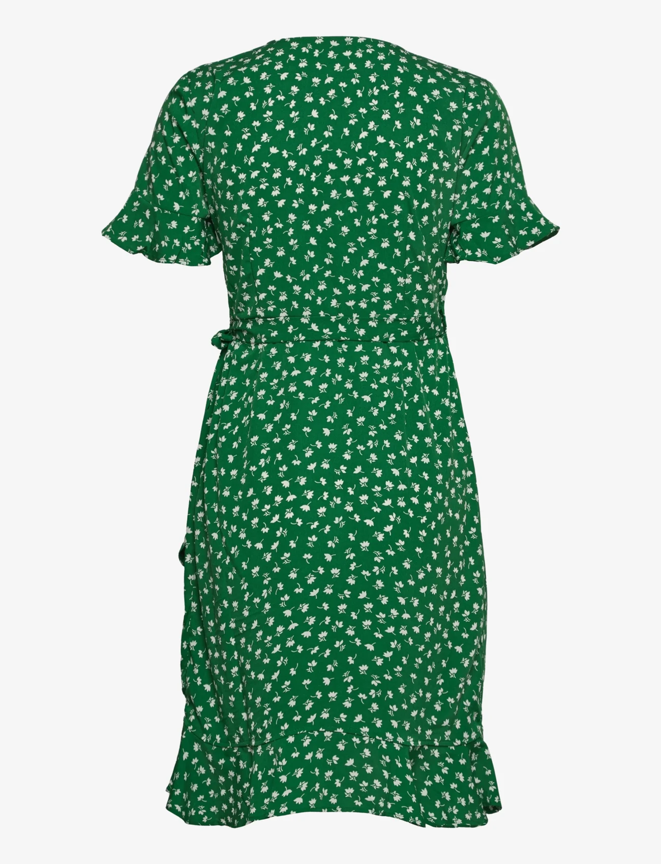ONLY - ONLOLIVIA S/S WRAP DRESS WVN NOOS - omlottklänningar - verdant green - 1