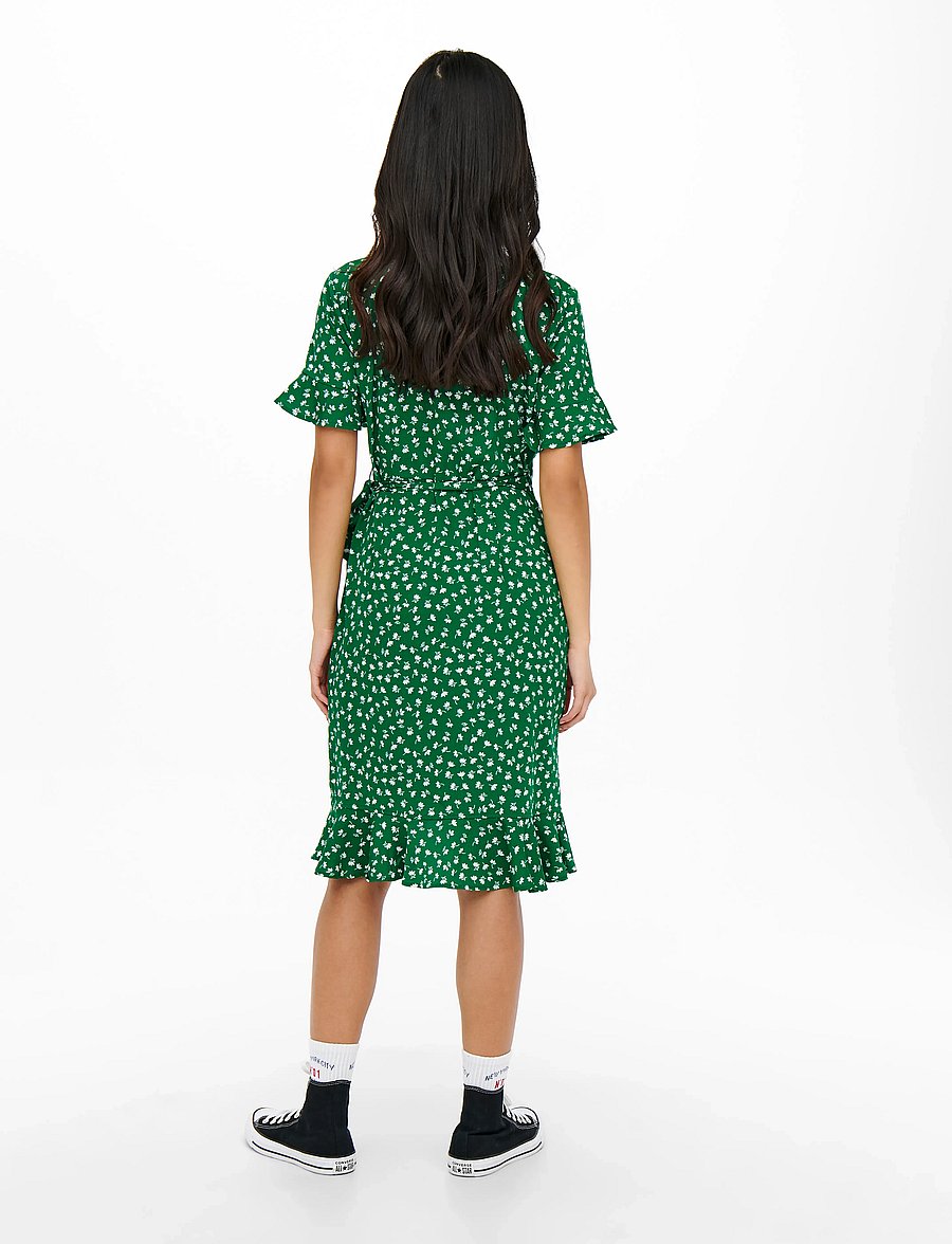 ONLY - ONLOLIVIA S/S WRAP DRESS WVN NOOS - sommerkleider - verdant green - 3