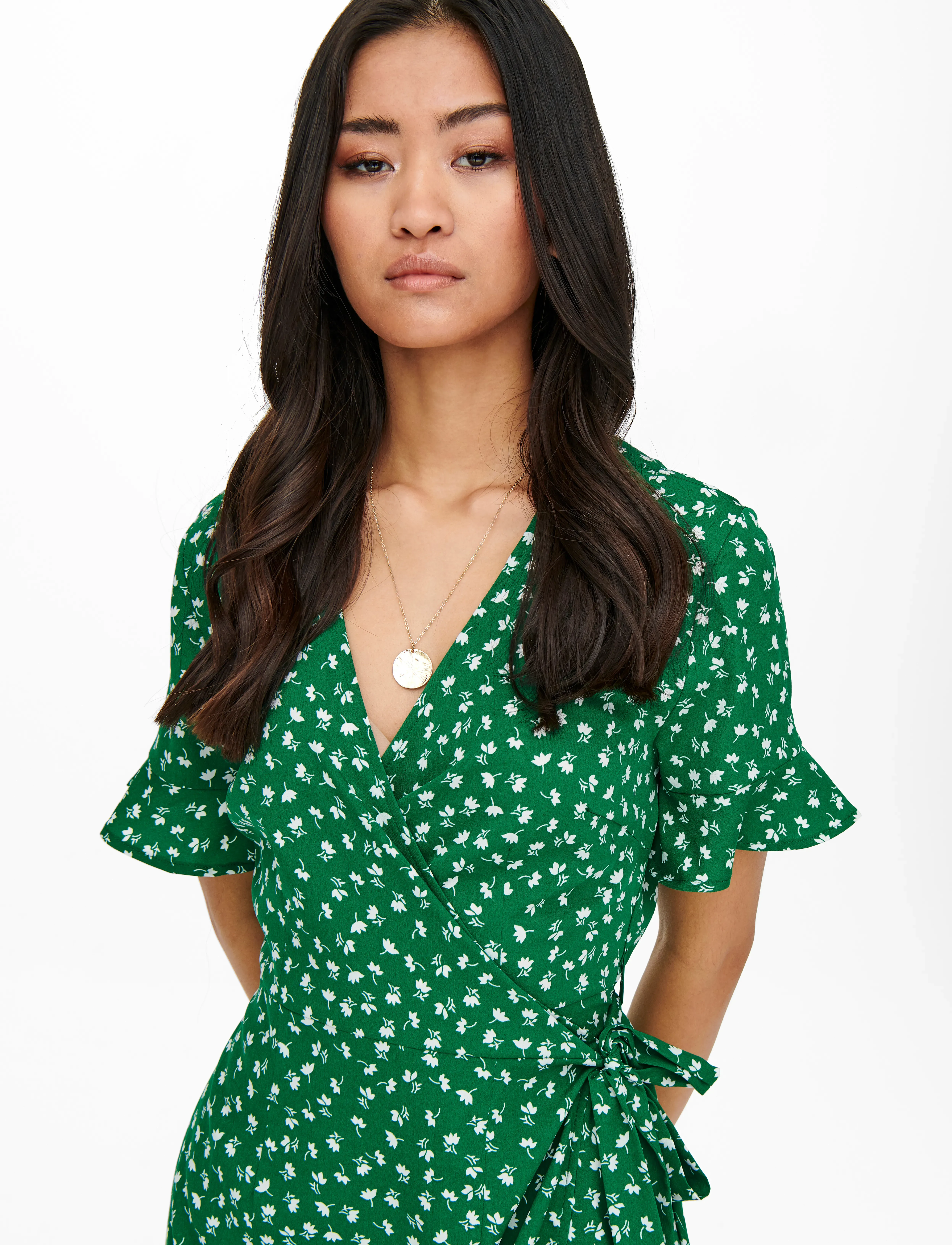 ONLY - ONLOLIVIA S/S WRAP DRESS WVN NOOS - laveste priser - verdant green - 5