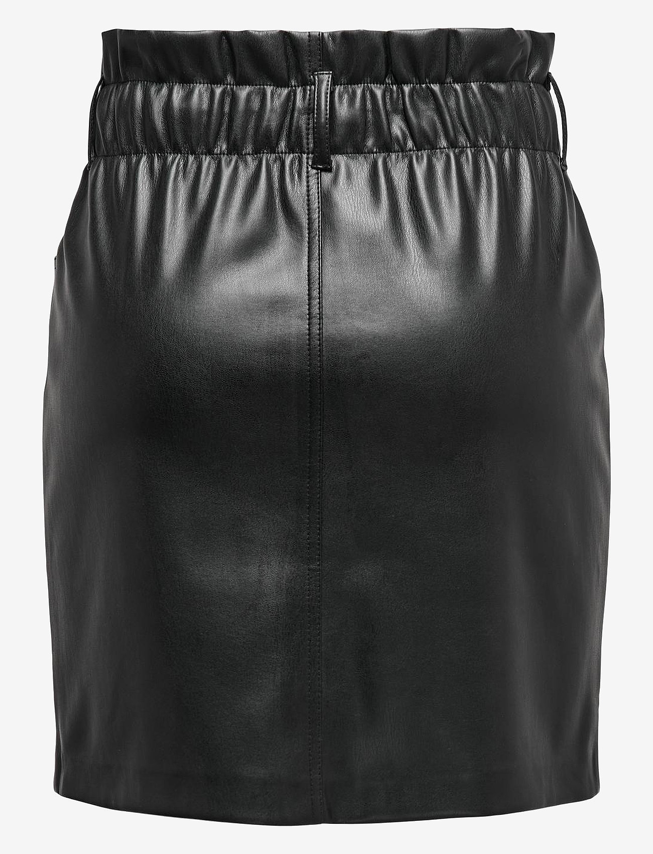 ONLY - ONLMAIYA-MIRI FAUX LEATHER SKRT PNT - kurze röcke - black - 2
