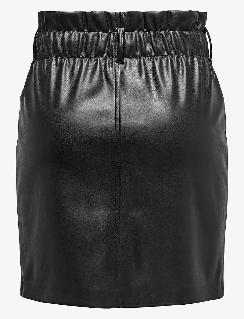ONLY - ONLMAIYA-MIRI FAUX LEATHER SKRT PNT - kurze röcke - black - 2
