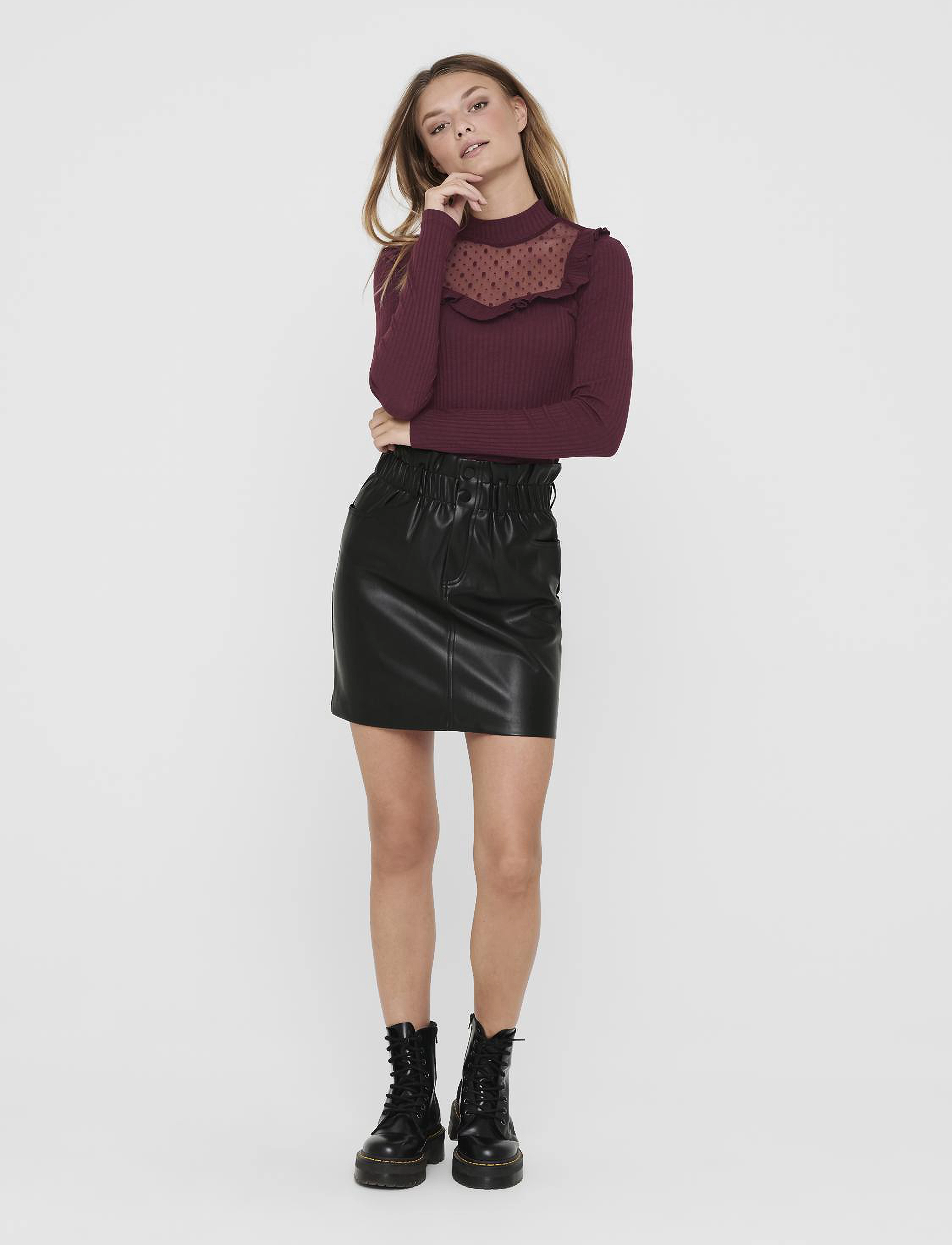 ONLY - ONLMAIYA-MIRI LIFE FAUX L. SKRT PNT NOOS - die niedrigsten preise - black - 5