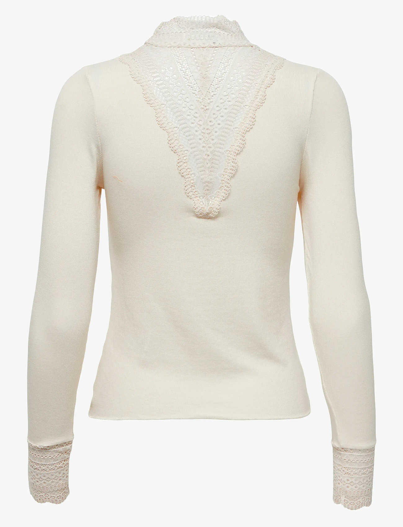 ONLY - ONLTILDE L/S HIGH NECK LACE TOP JRS NOOS - långärmade toppar - birch - 2